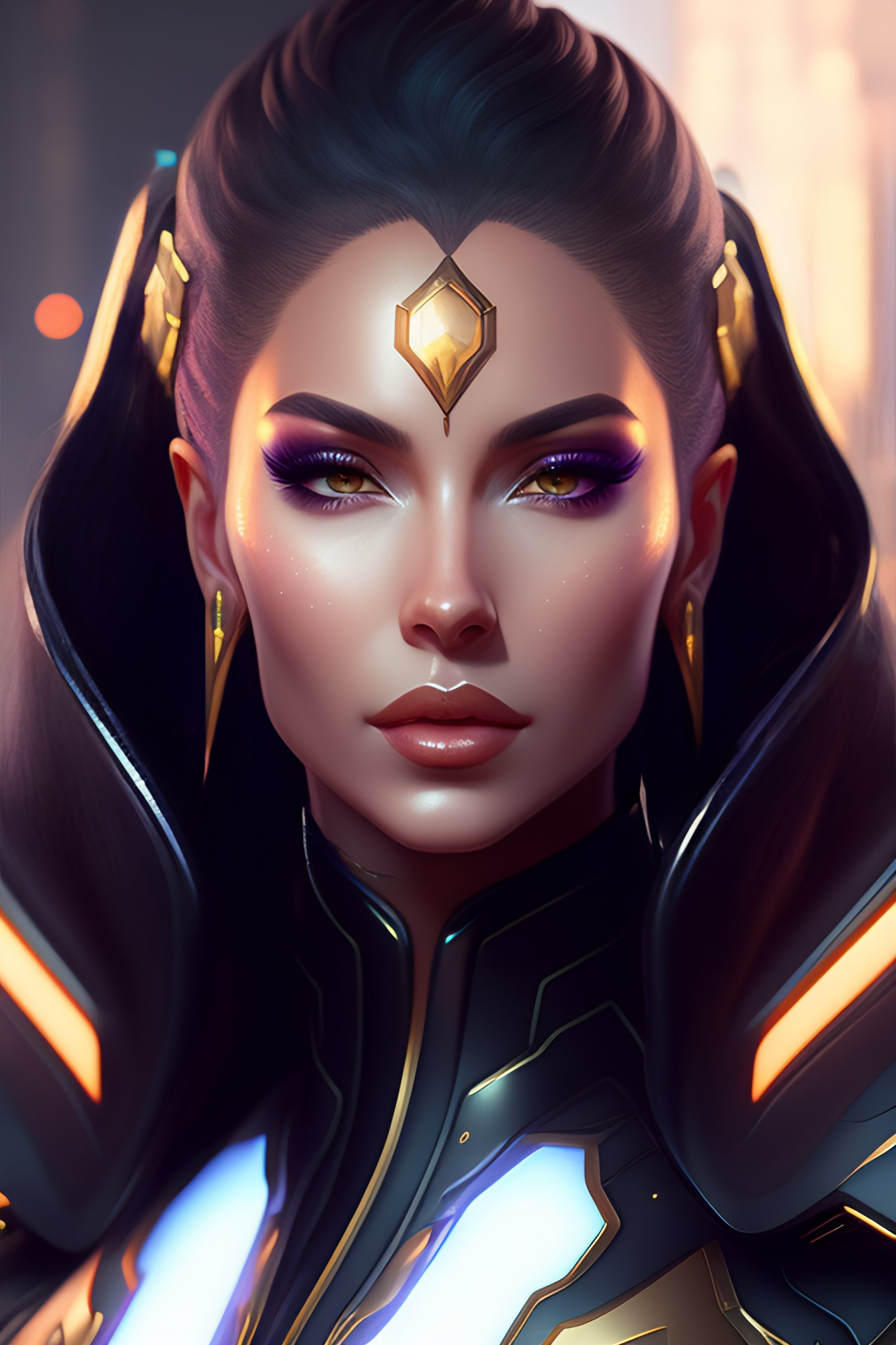 Lexica - Symmetry Portrait Of Mercy From Overwatch, Closeup, Sci - Fi 