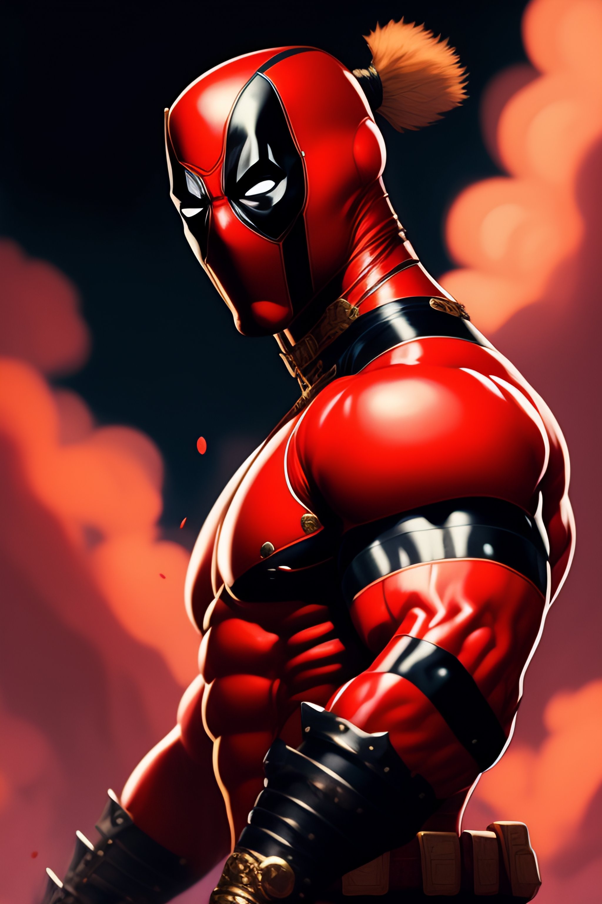 Lexica - Highly detailed portrait of muscular deadpool on the queen of ...