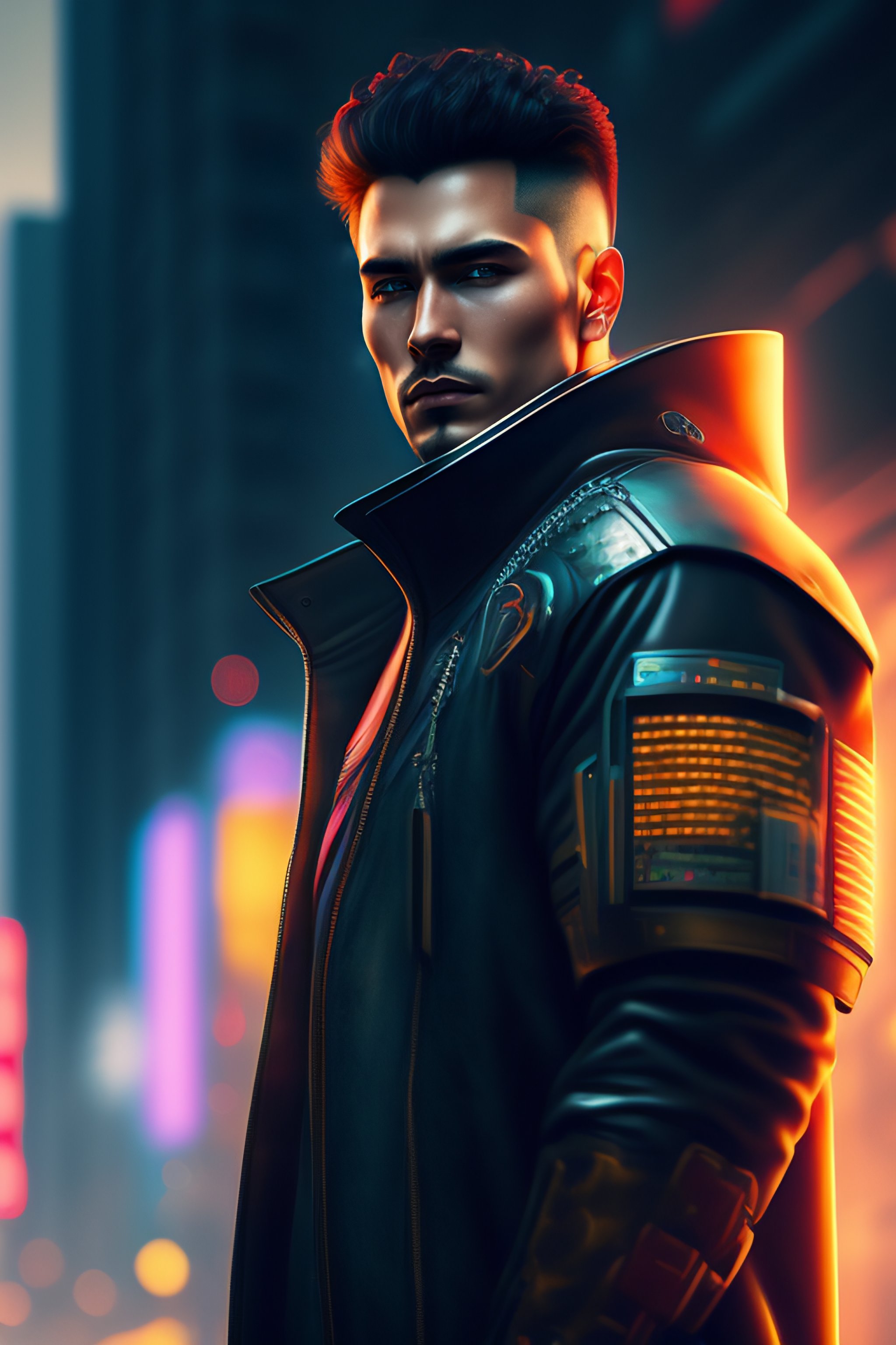 Lexica - Portrait cyberpunk man