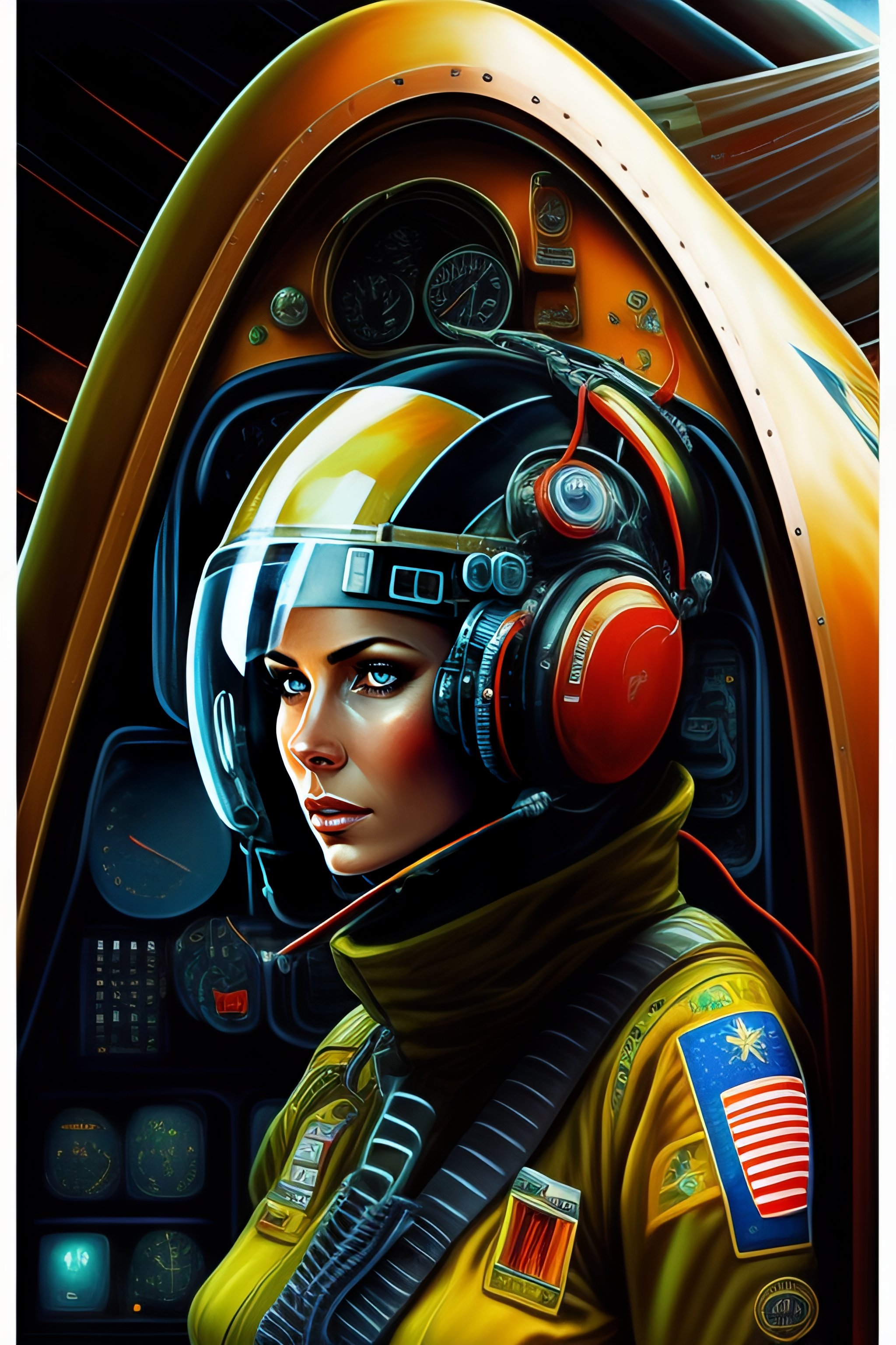 Lexica - Cyborg pilot Russian women, interior cockpit, hyperdetailed ...