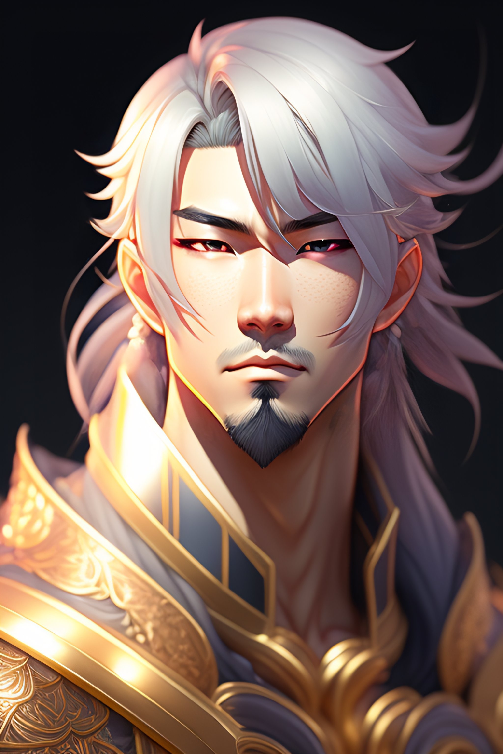 Lexica “ anime, full body potrait muscular king arthur, a japanese