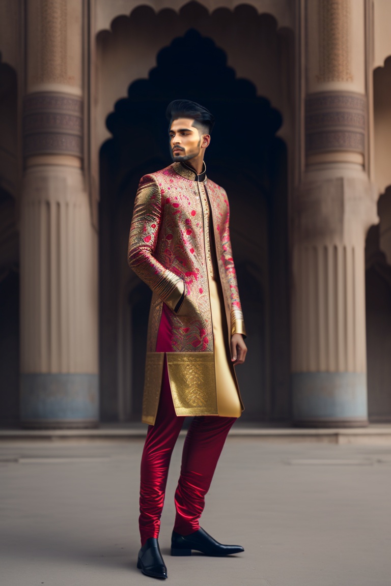 Lexica - Haute couture beautiful pakistani male, fashion model ...