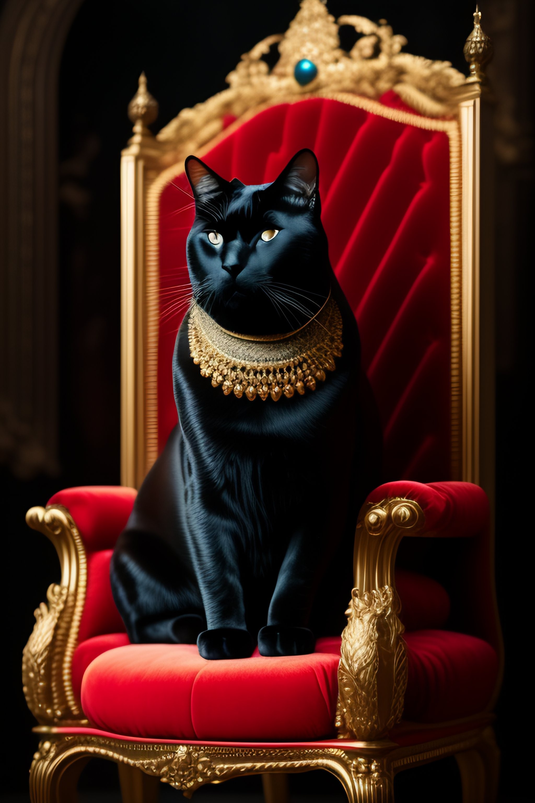 black cat sitting