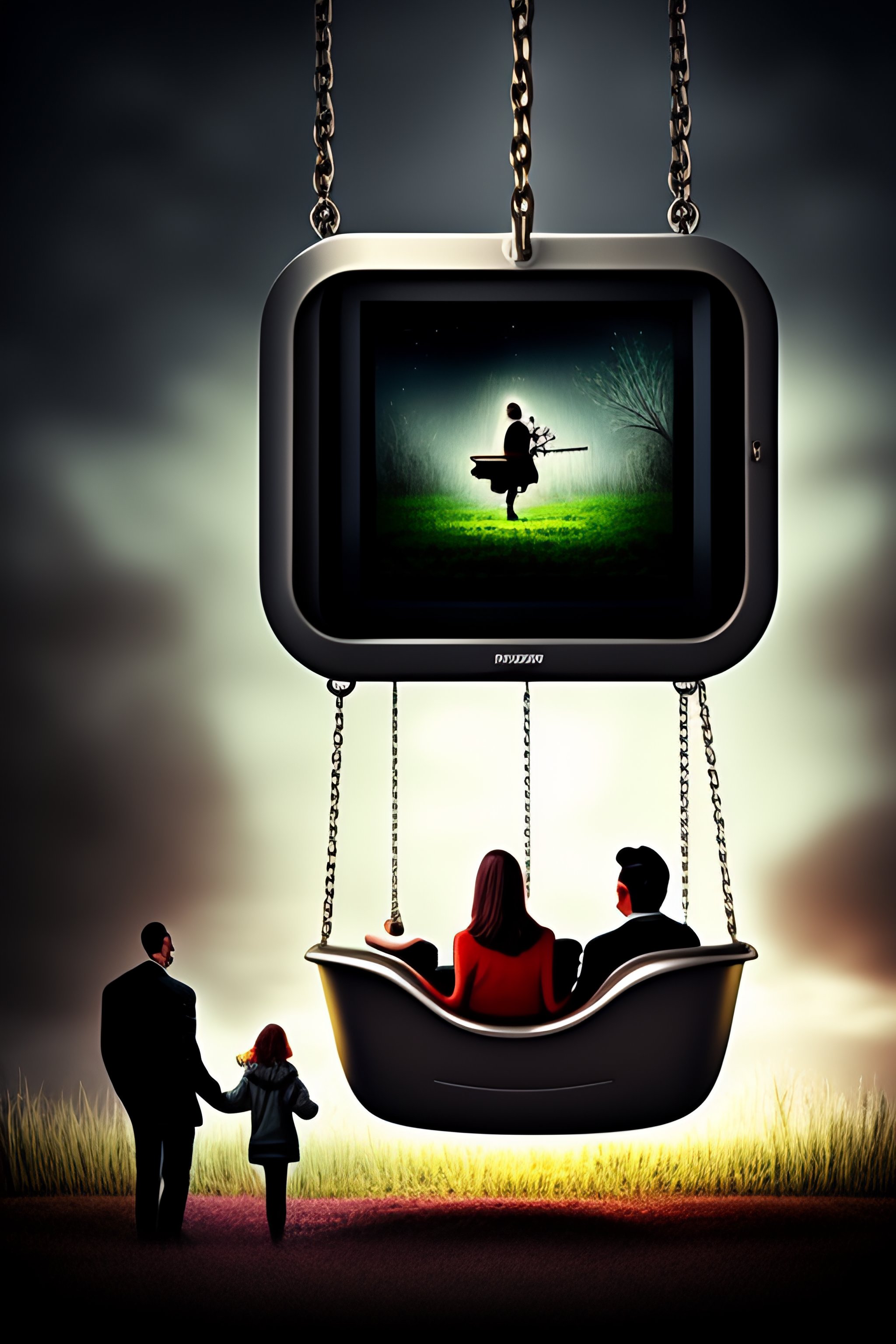 Lexica - A man and a woman in love with a silver red remote control ...