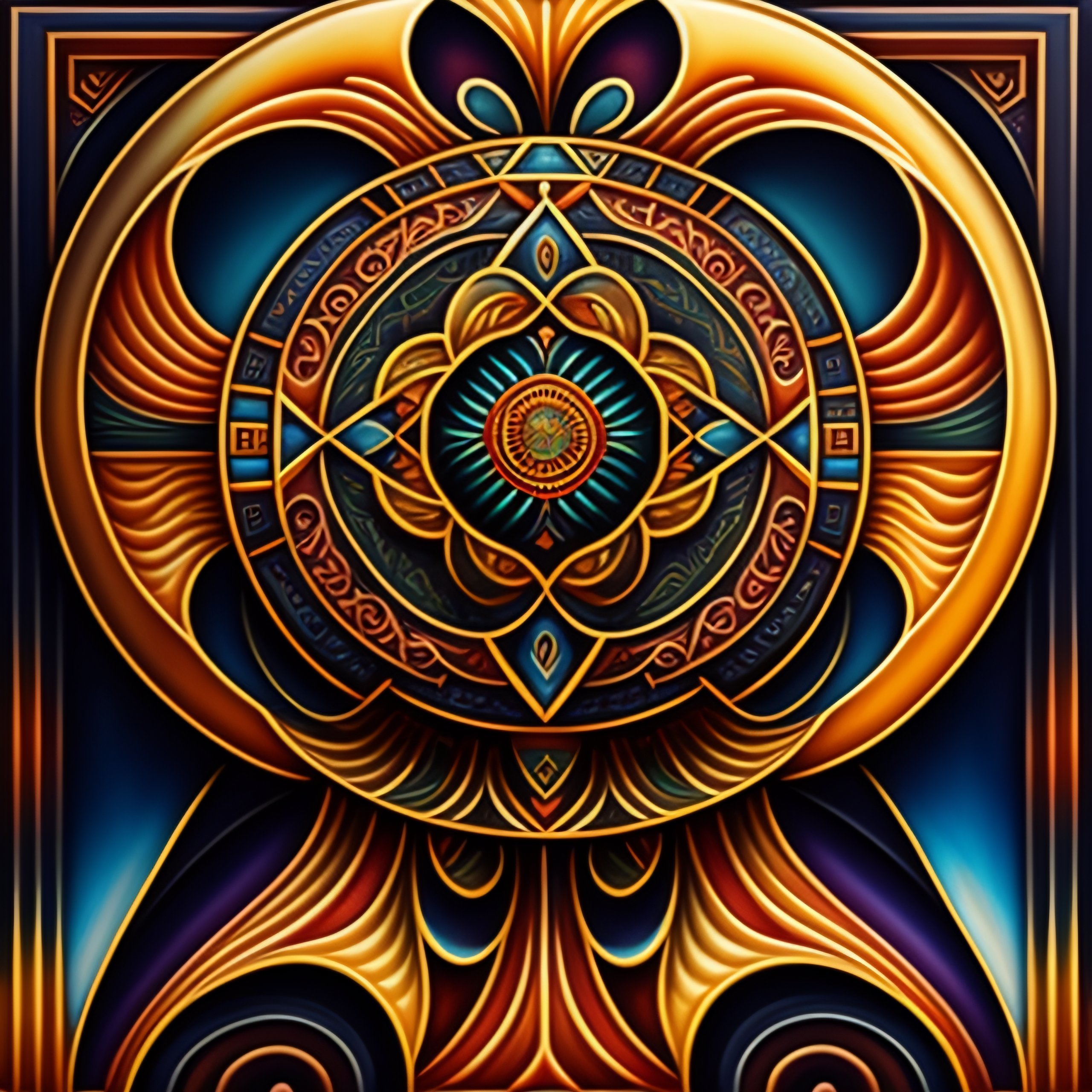 Lexica "art deco" pattern in the style of oil painting visionary art