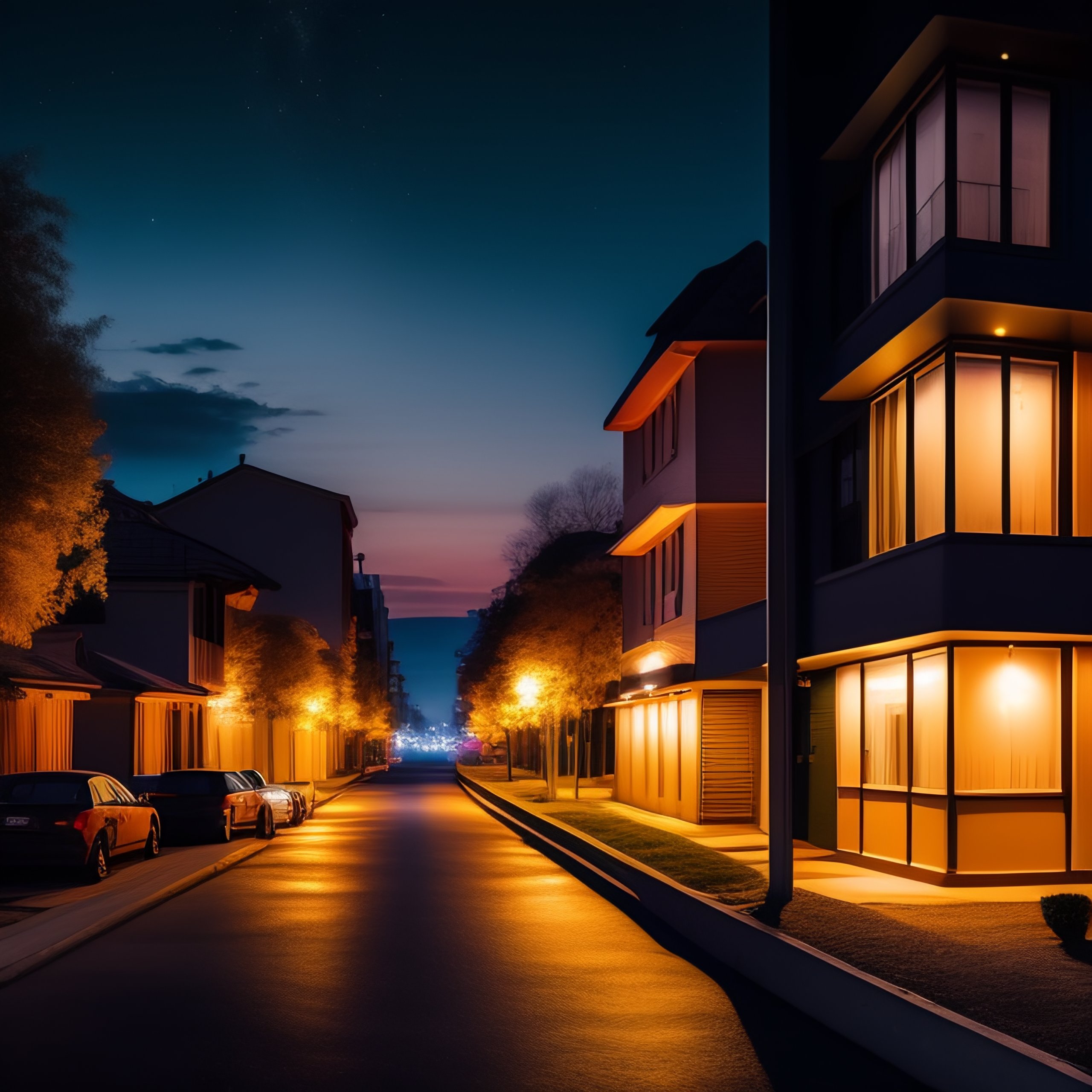 Lexica - Urban neighborhood at night