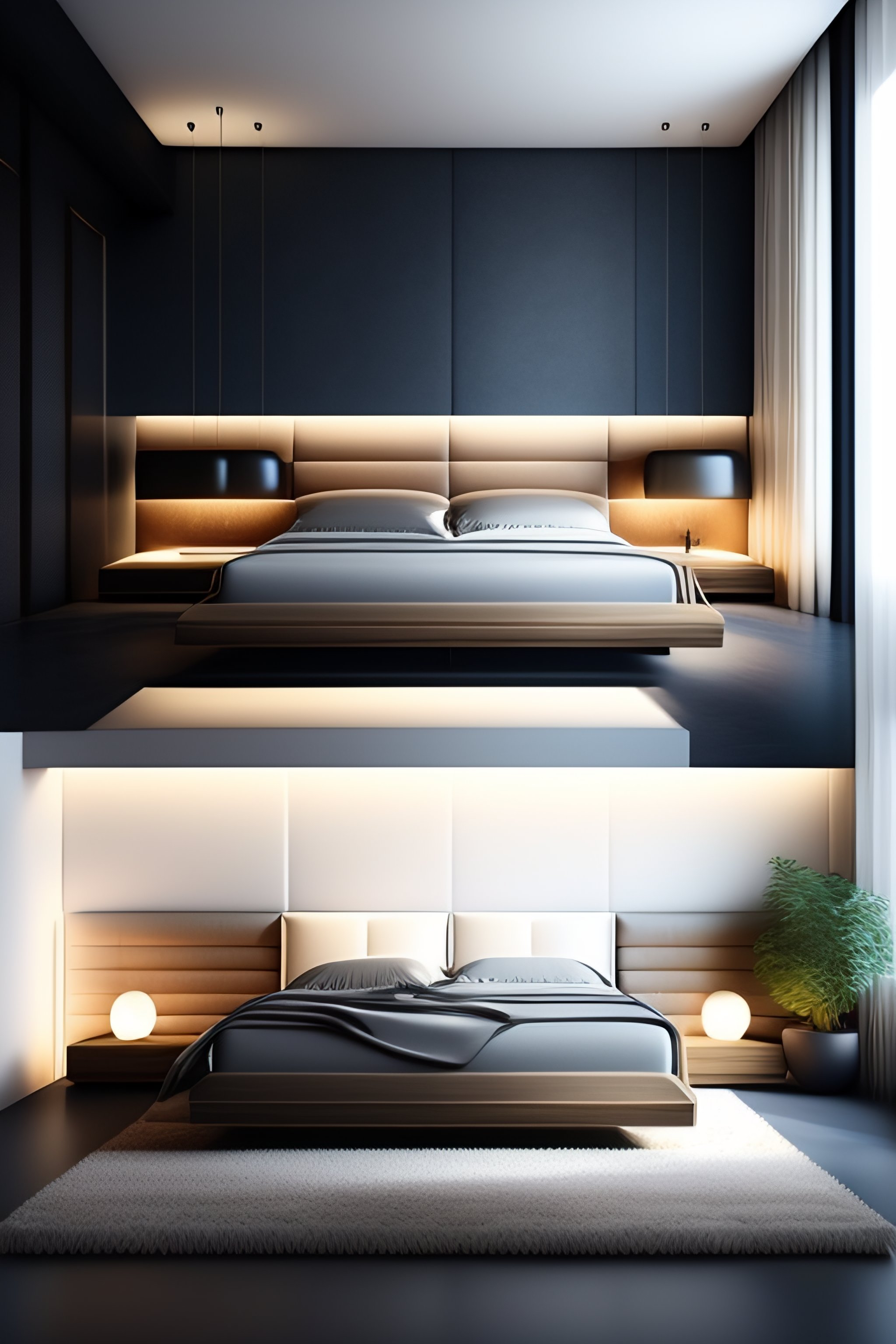 Lexica - Minimalist modern bedroom realistic