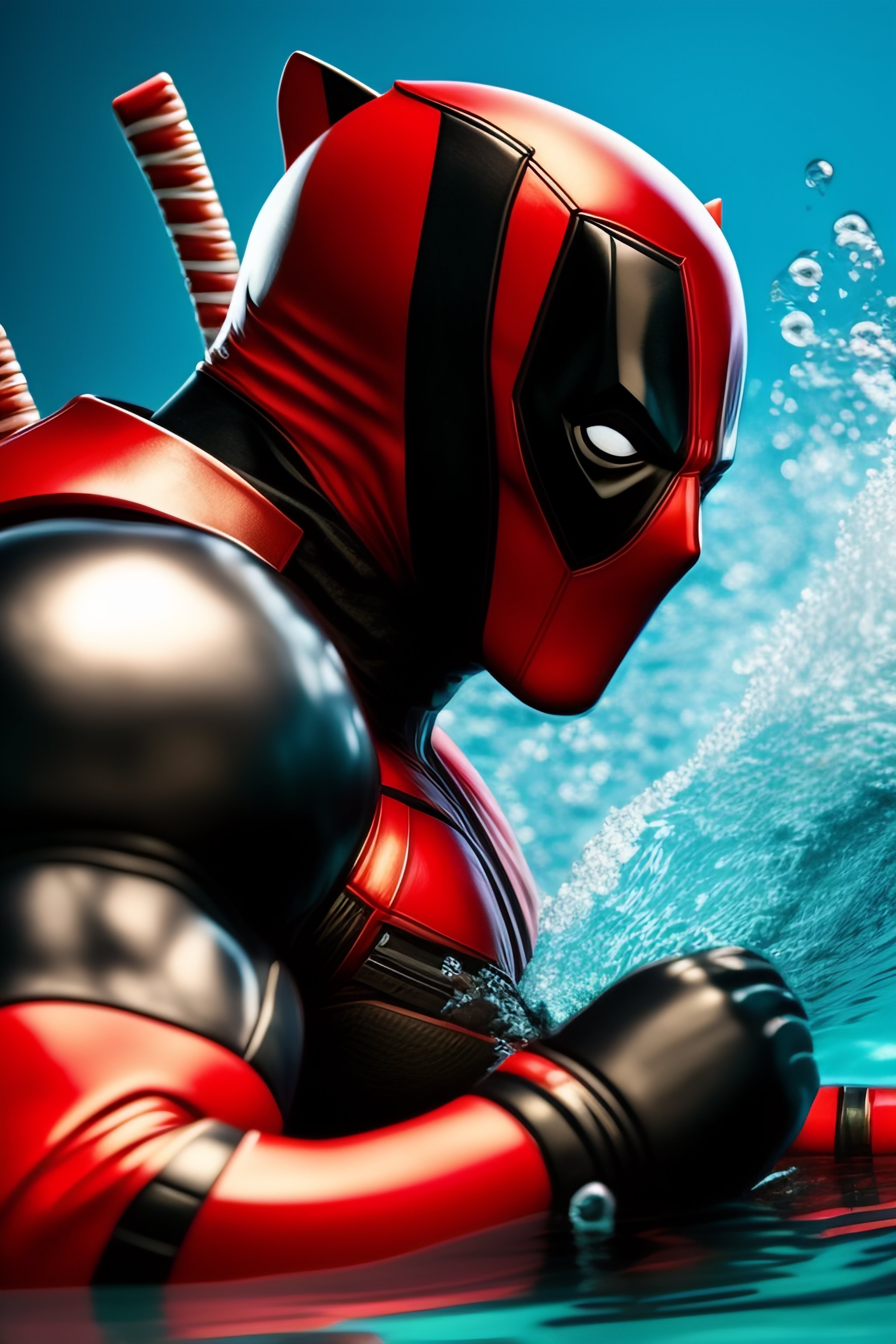 Lexica - Deadpool in a pool.