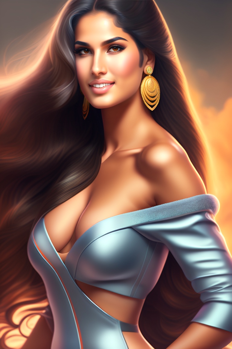 Lexica Full open body photo of a young woman, long hair, in