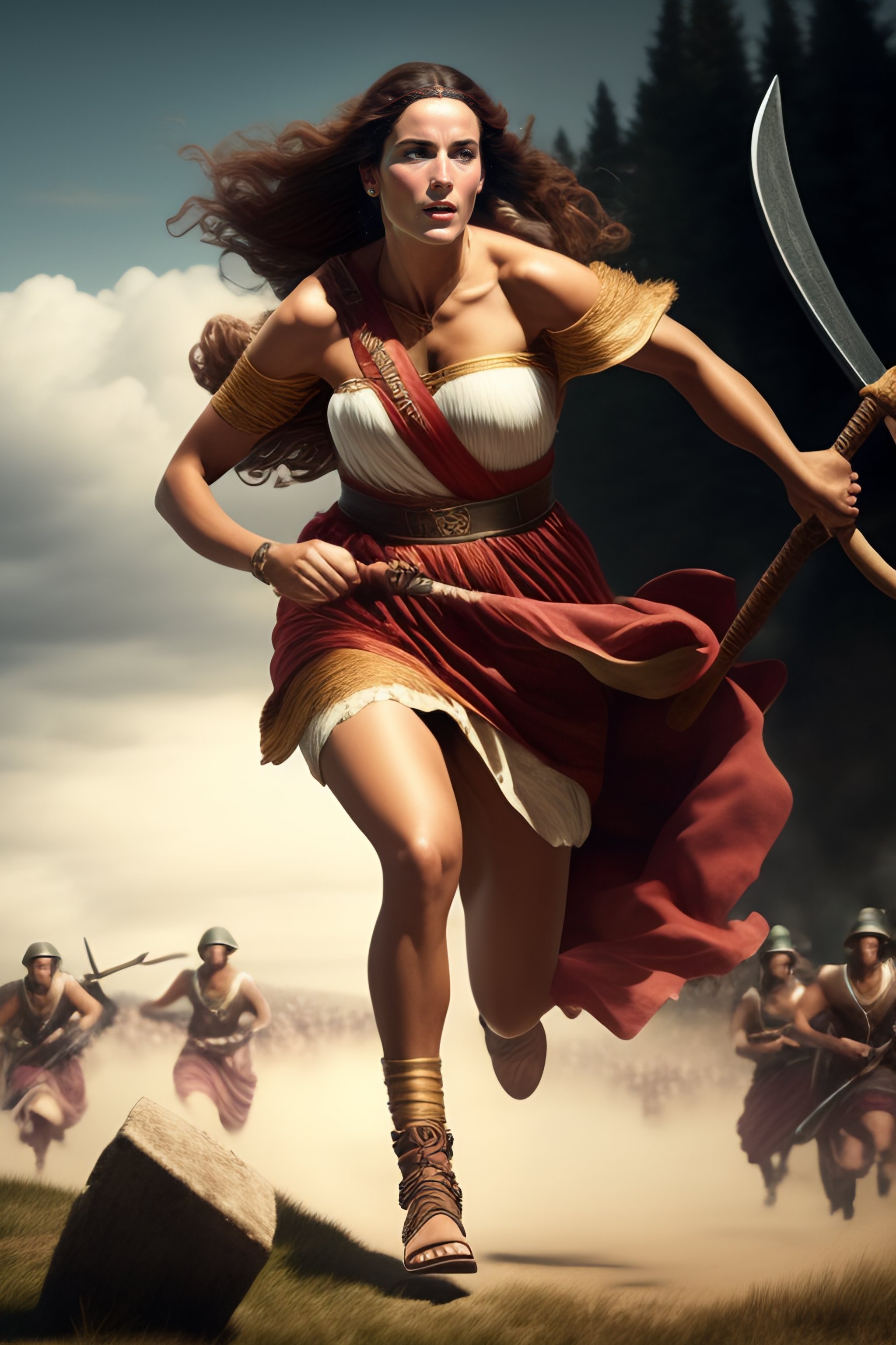 Lexica - Ancient Roman running from the front, wearing a skirt, and ...