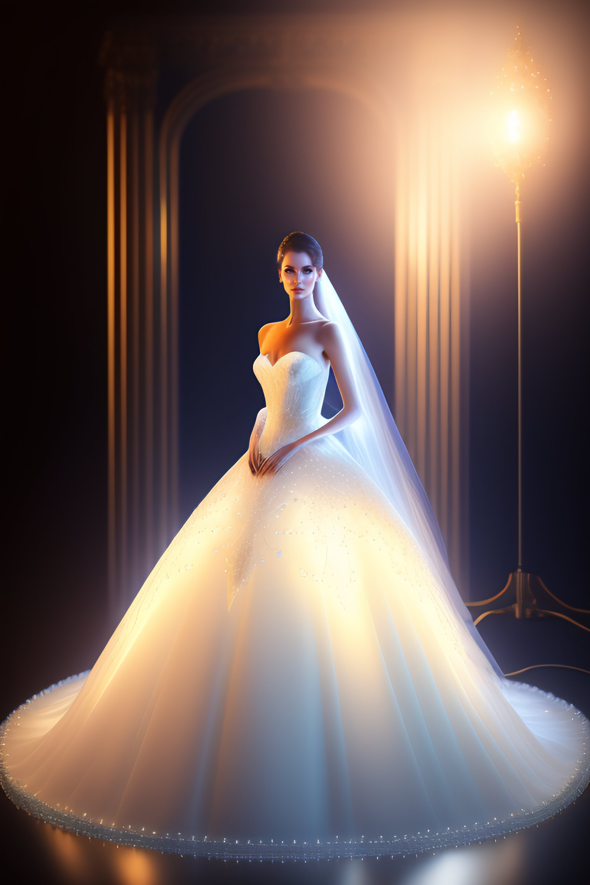 Lexica - 3D rendering of A super gorgeous and beautiful wedding dress ...