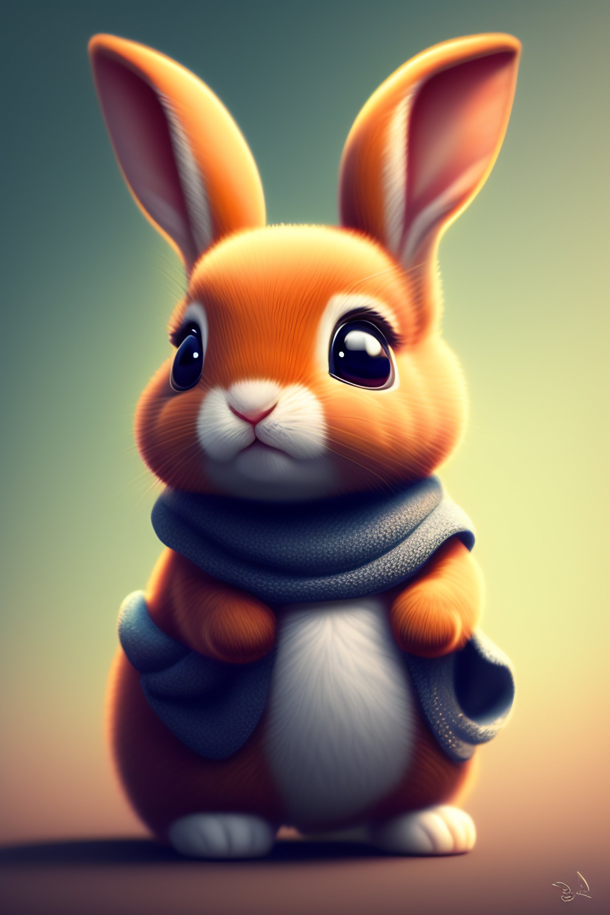 Lexica - Cute and adorable cartoon rabbit baby rhea facing the camera ...