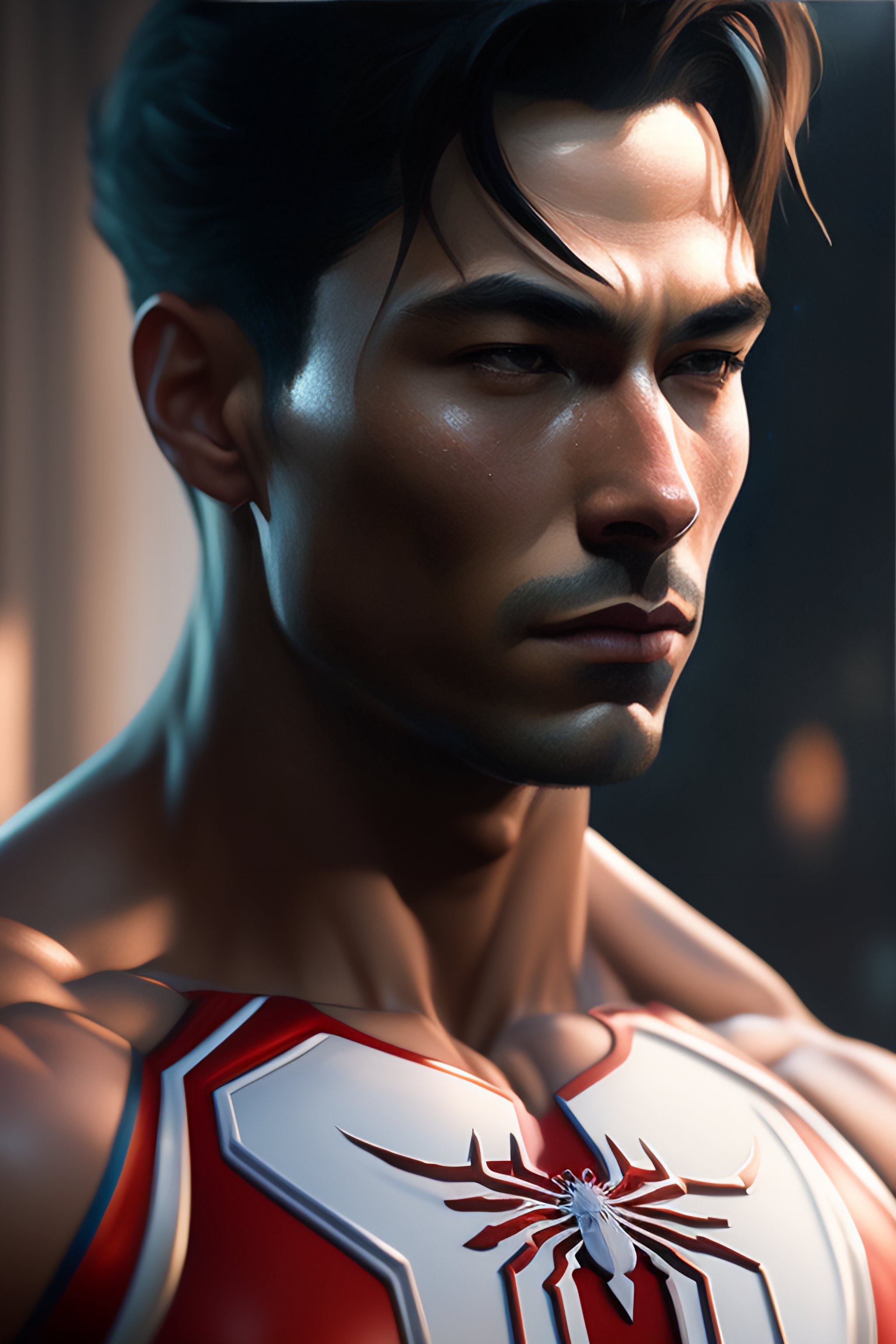 Lexica Spider man art, highly detailed, complete body composition, by