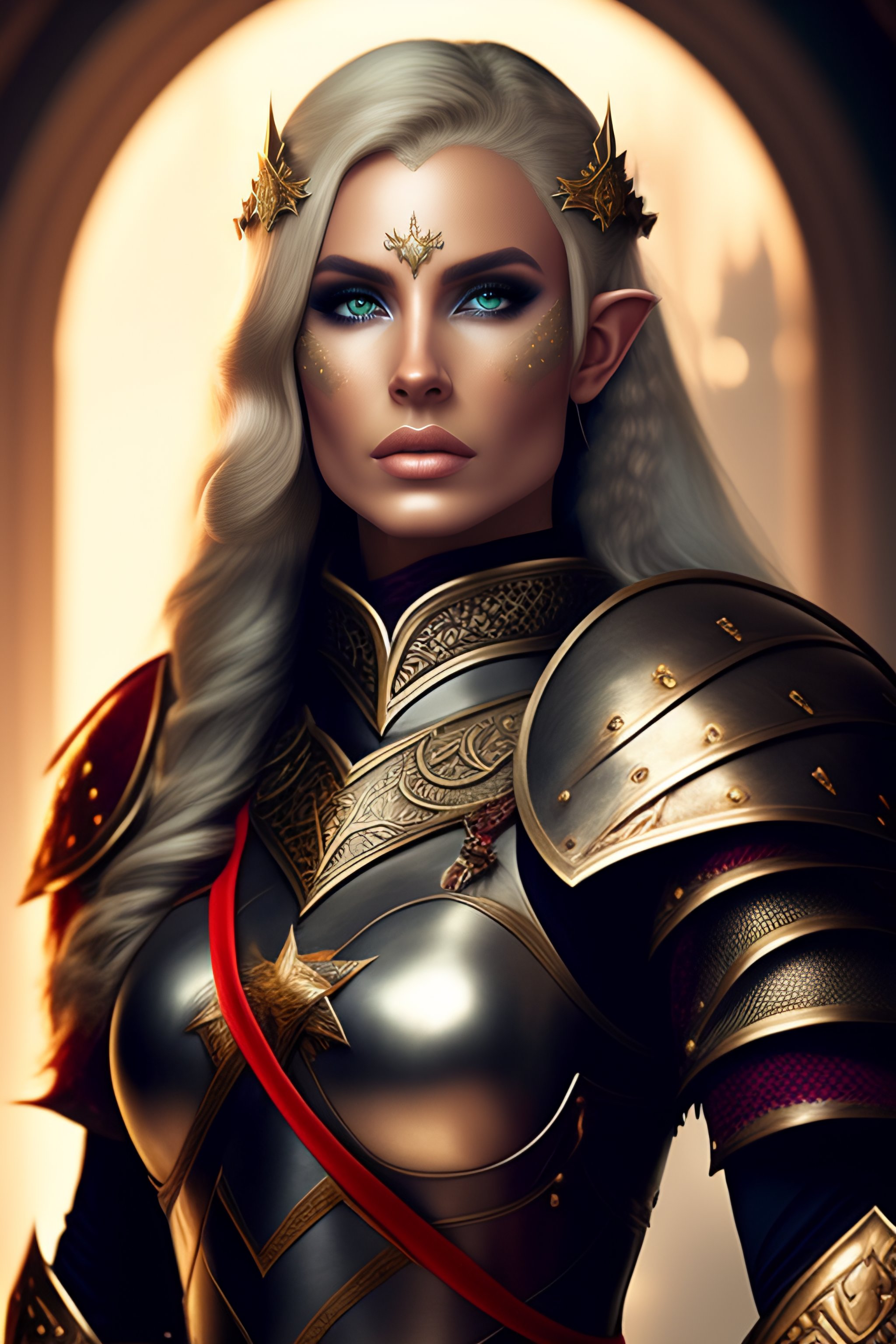 Lexica Female Elf Warrior Wearing Armour 7339