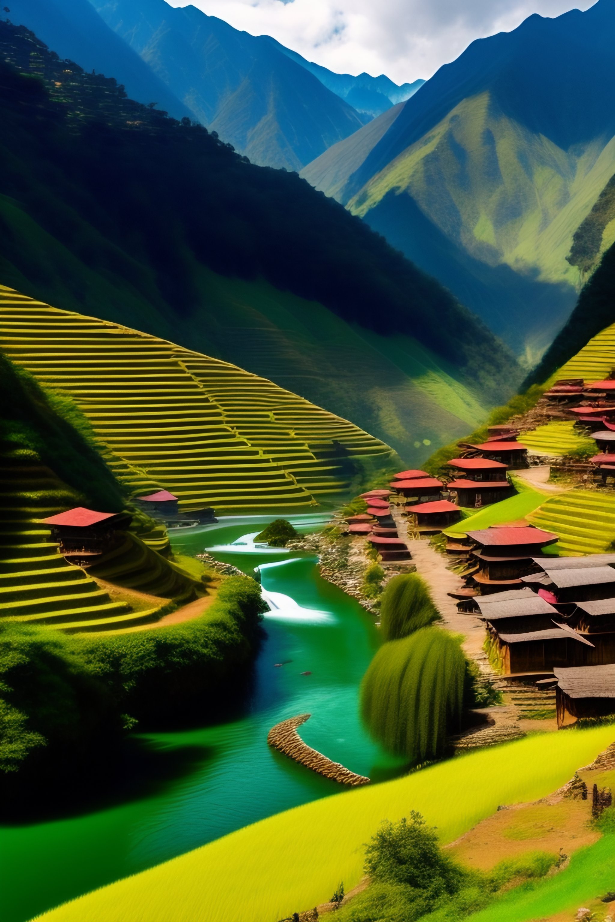 Lexica - Generate the Ghale village of Nepal
