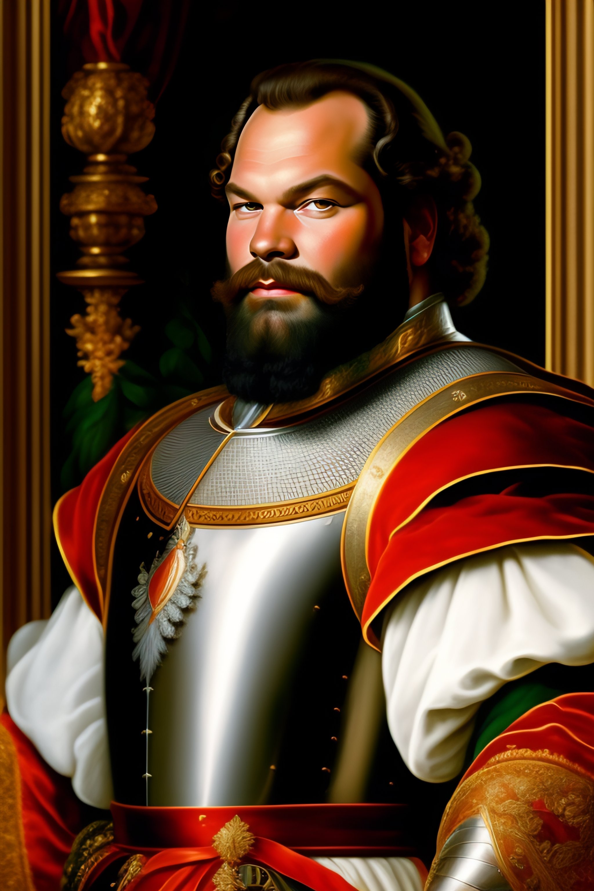 Lexica Portrait of Bud Spencer as noble Knight in Baroque Style by