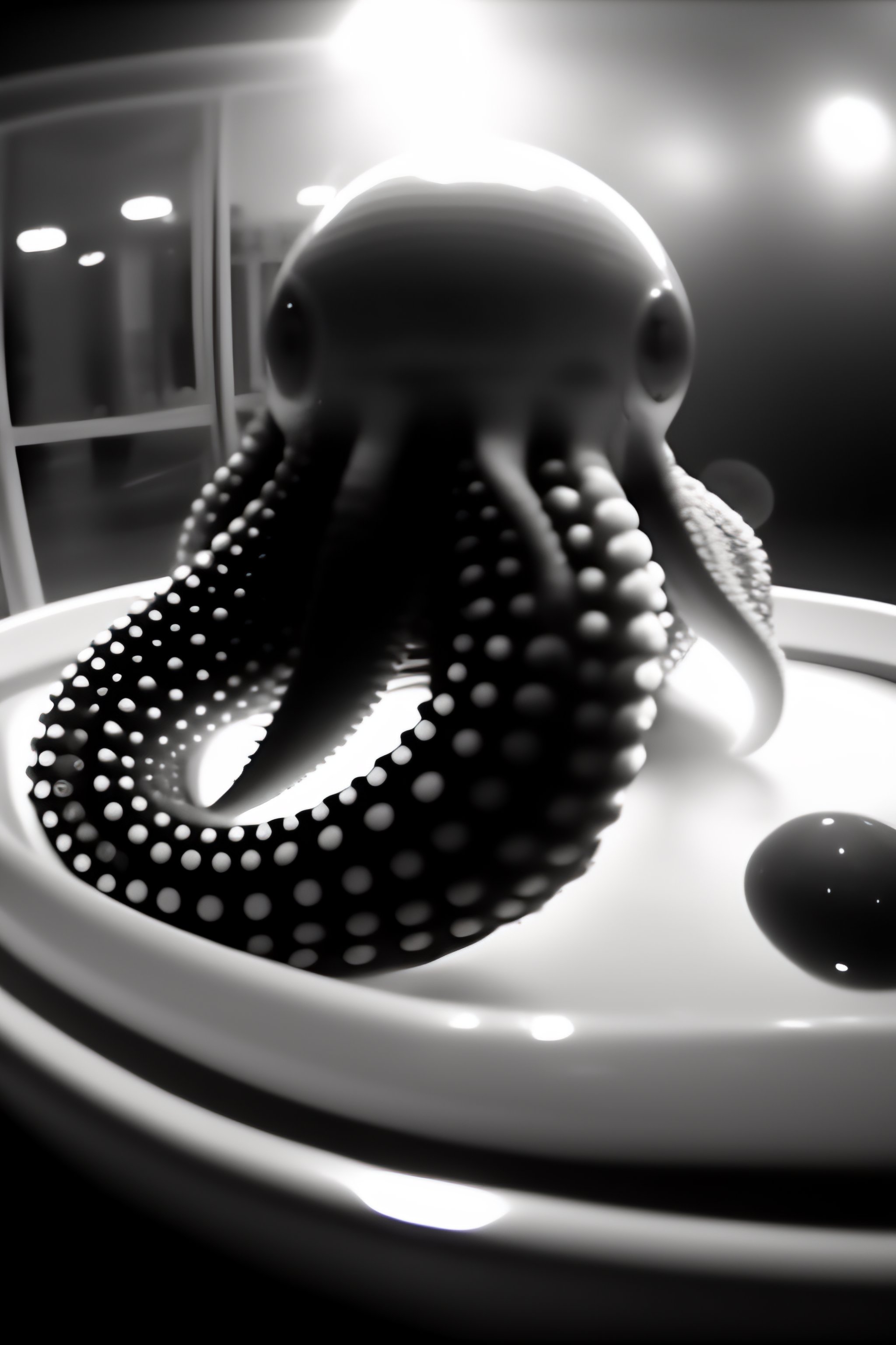 Lexica Horror octopus caught live action on security camera, grainy