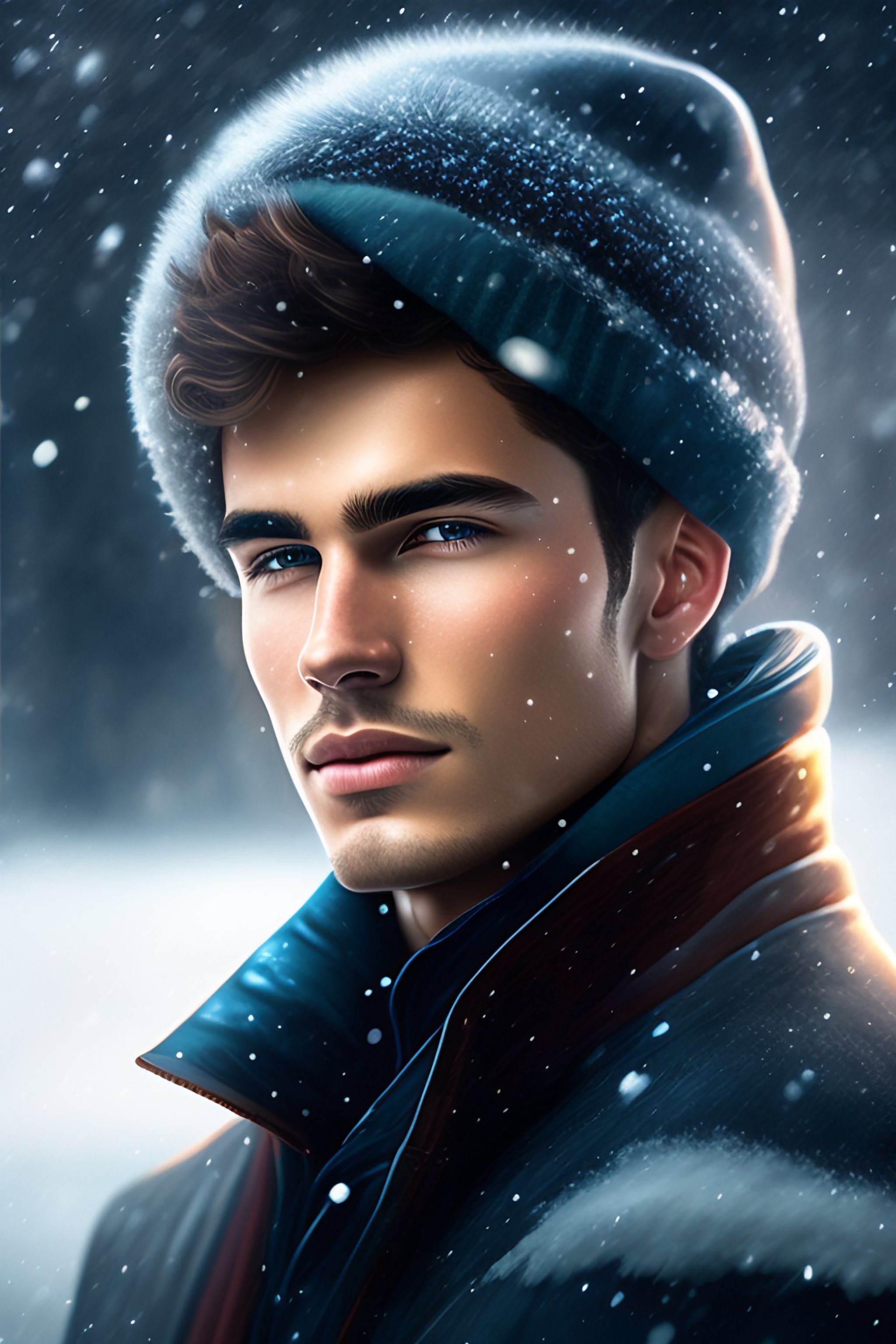 Lexica - A young man in a portrait, his face peaceful and serene. he is ...