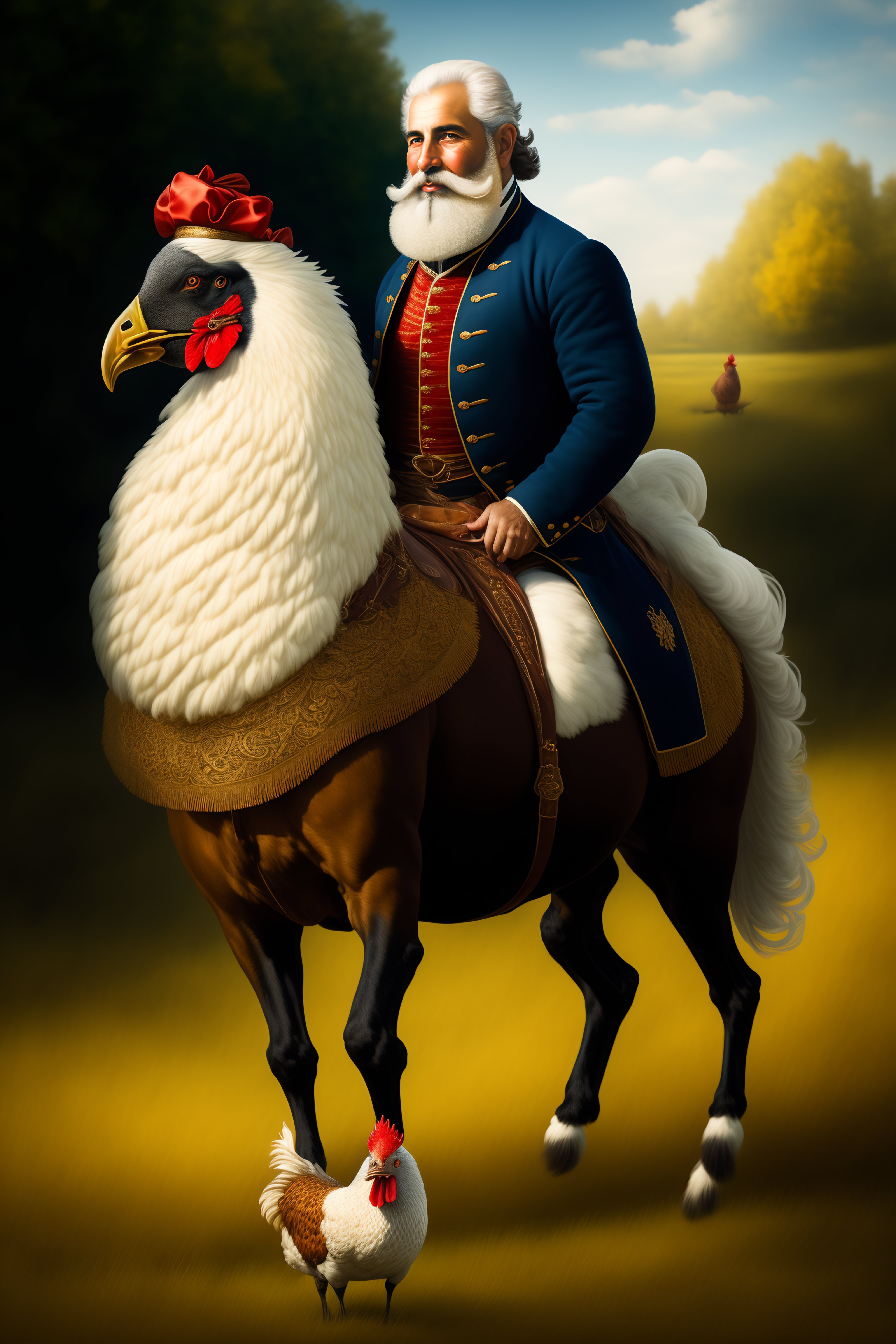 Lexica - 18th century style Jewish man with a white beard riding a ...
