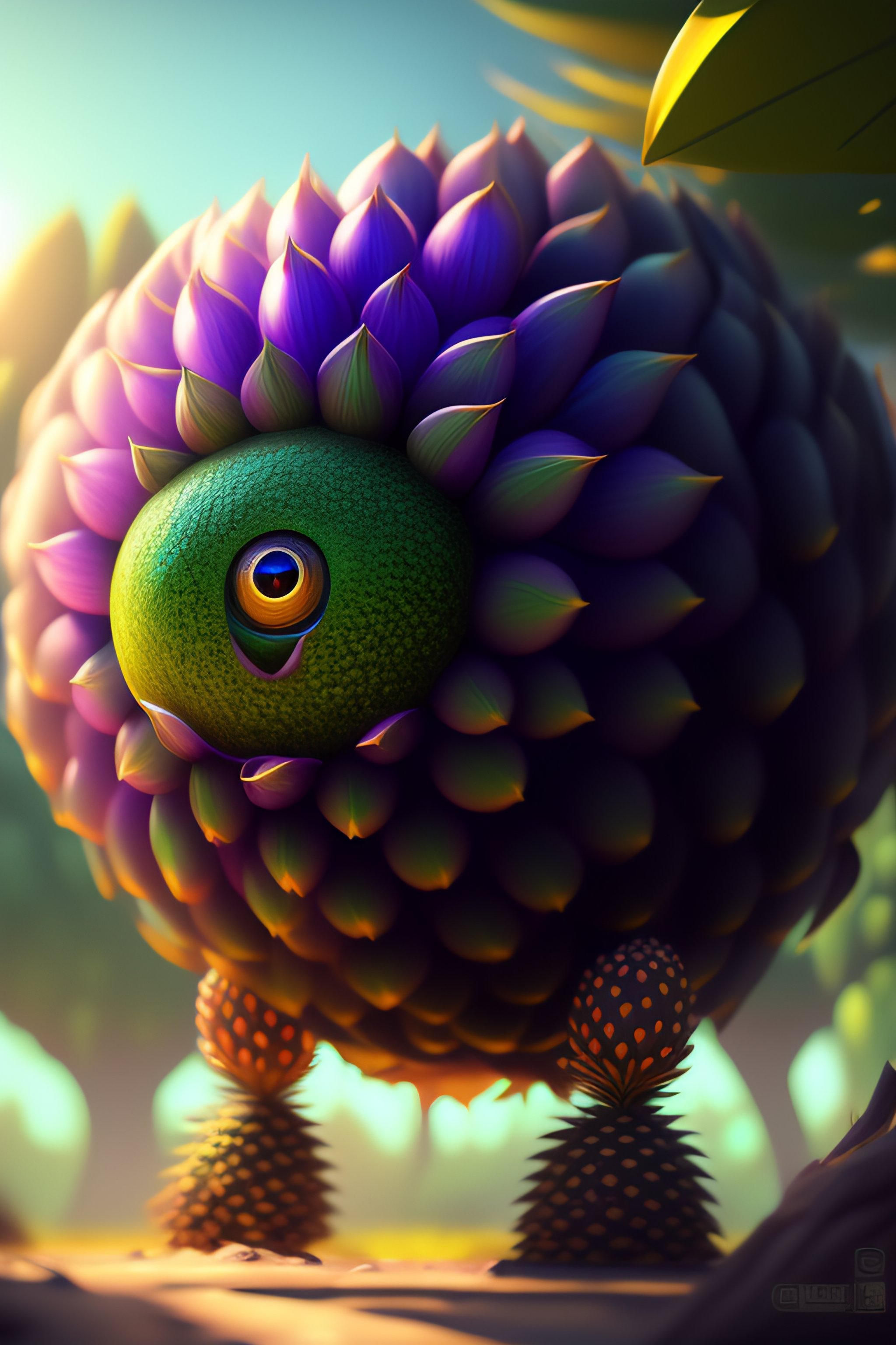 Lexica - A humanoid artichoke monster with large orb eyes, highly ...