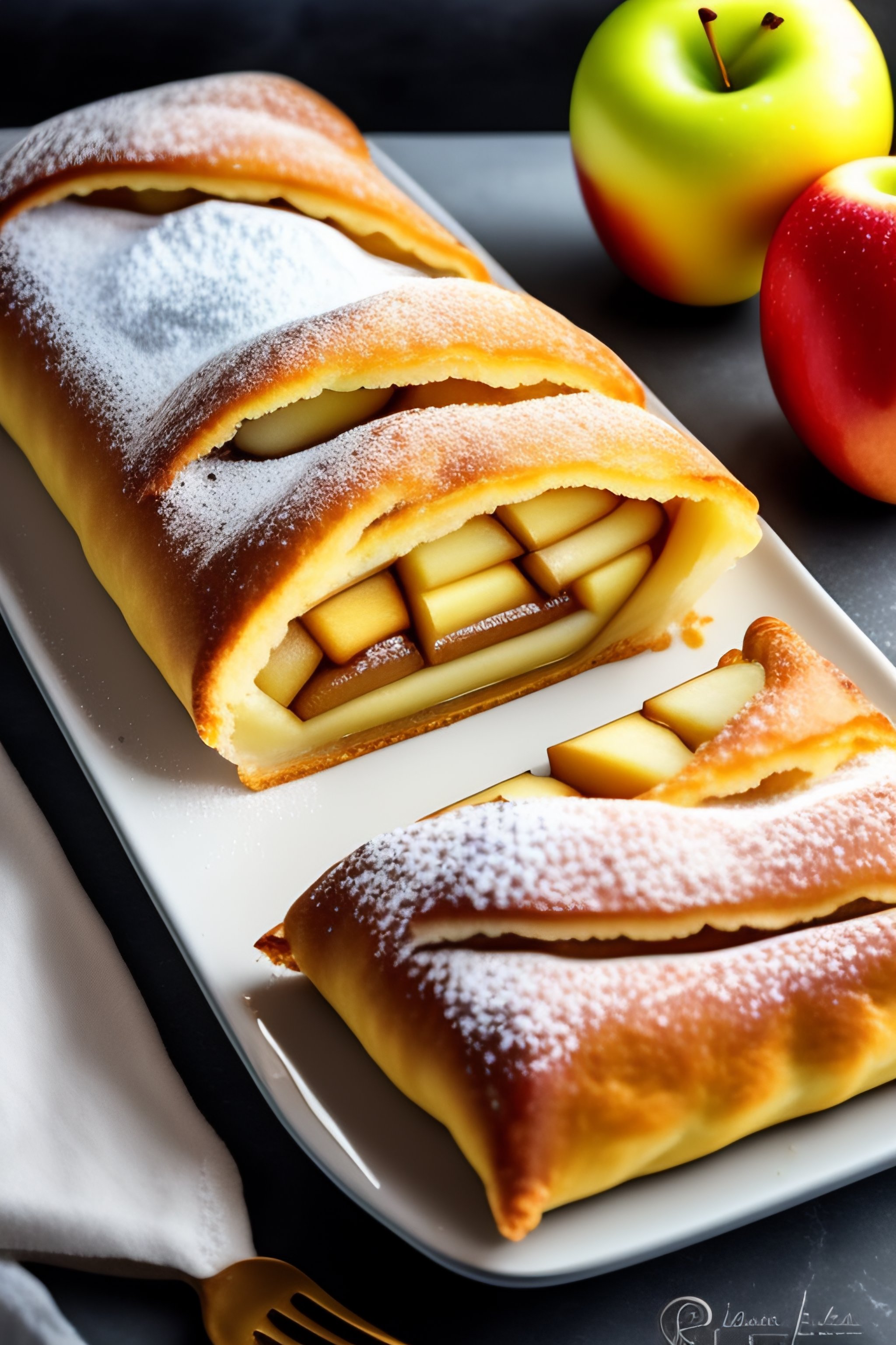 Lexica - Austrian Apple Strudel, with flaky layers of pastry and a ...