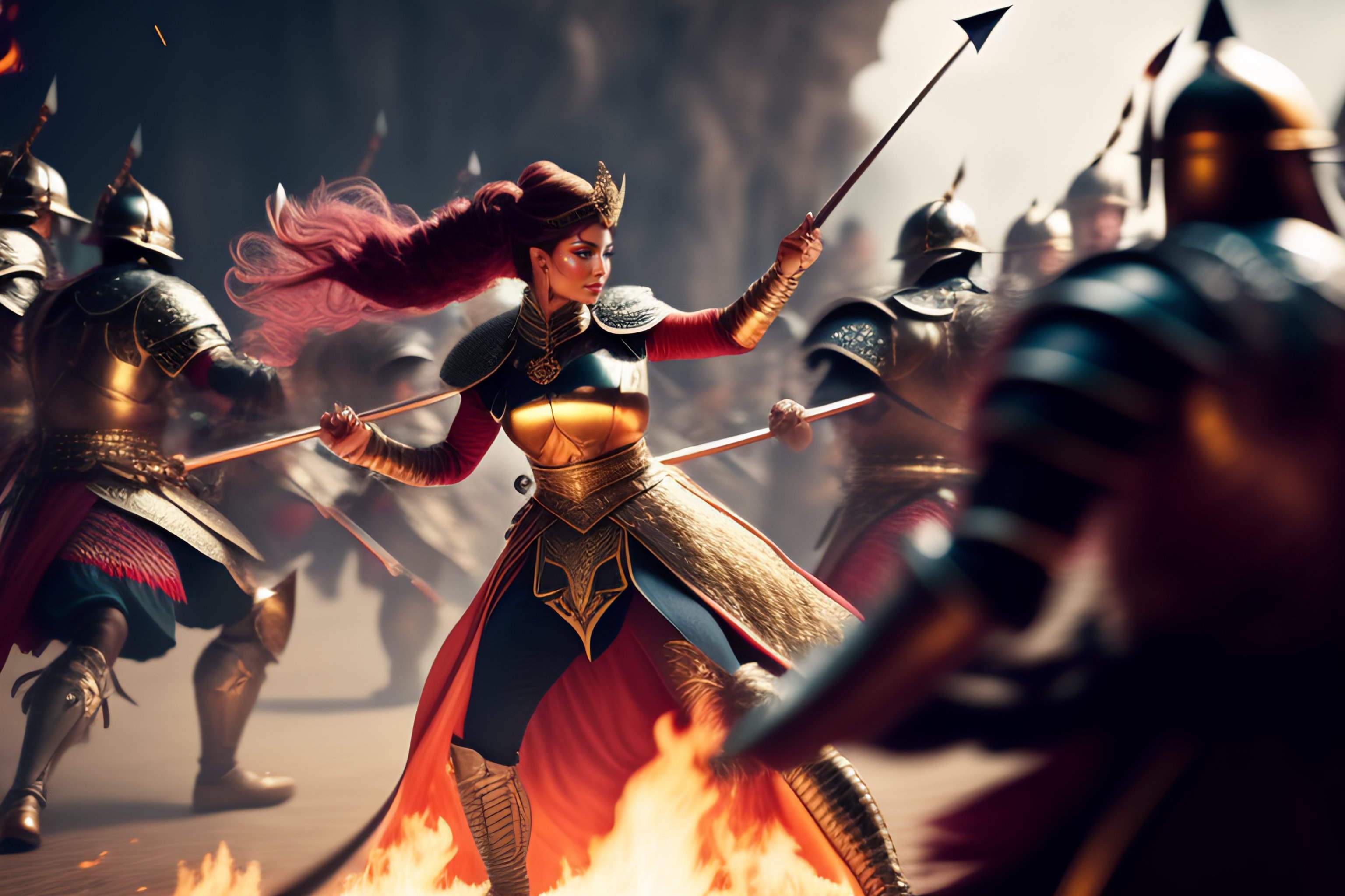 Lexica - A princess dancing in battle field, surrounded by armored ...
