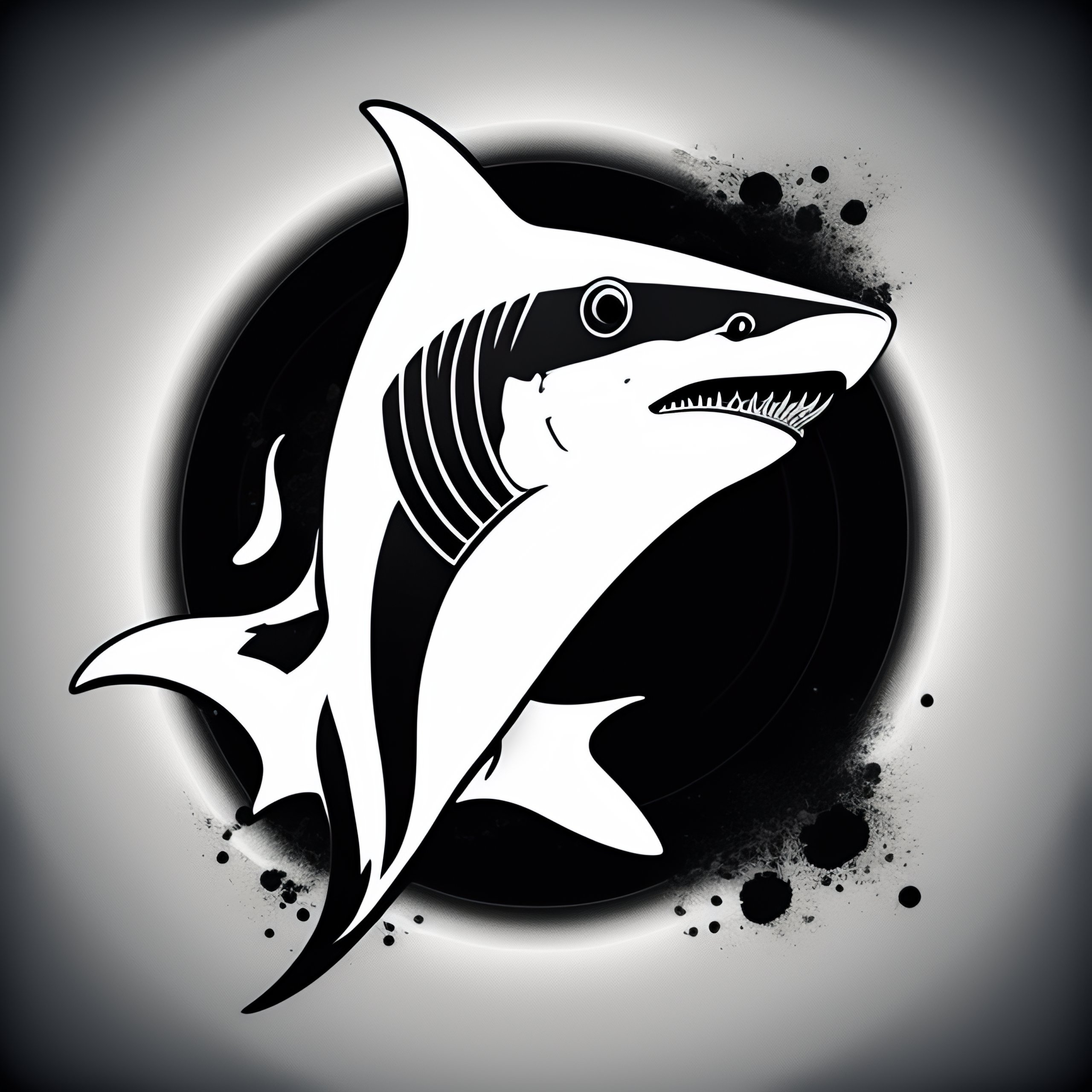 Lexica - Shark Logo, Vector Illustration, Unusual, Black And White ...