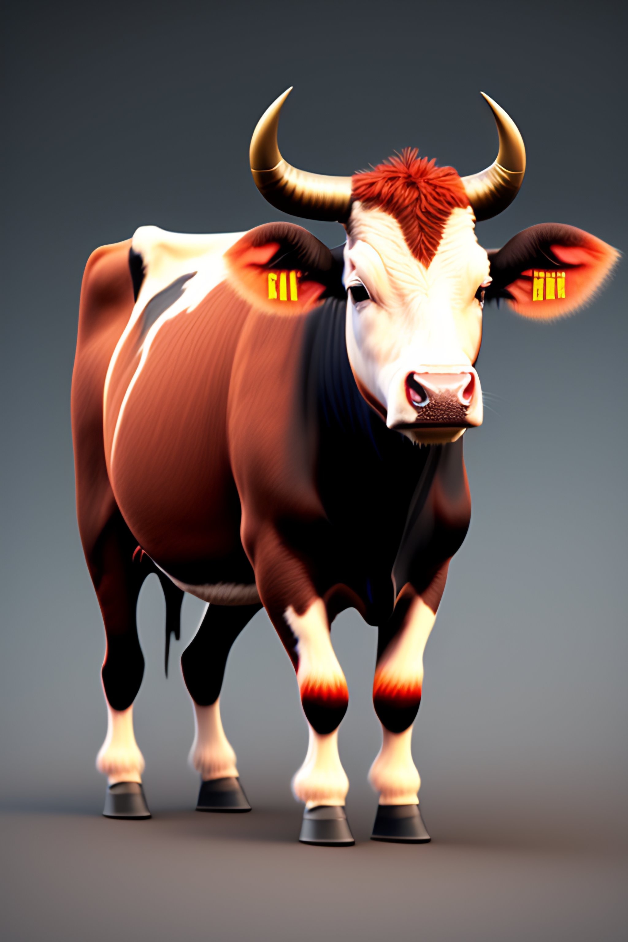 Lexica - Demon cow, 2d, cartoon
