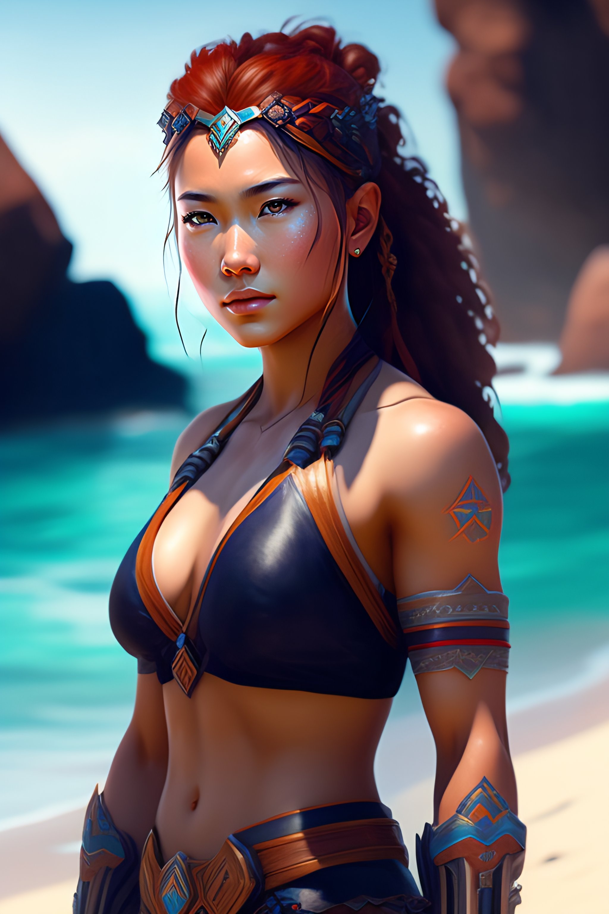 Lexica Zero Dawn Protagonist Aloy In A Bikini Digital Art Pretty