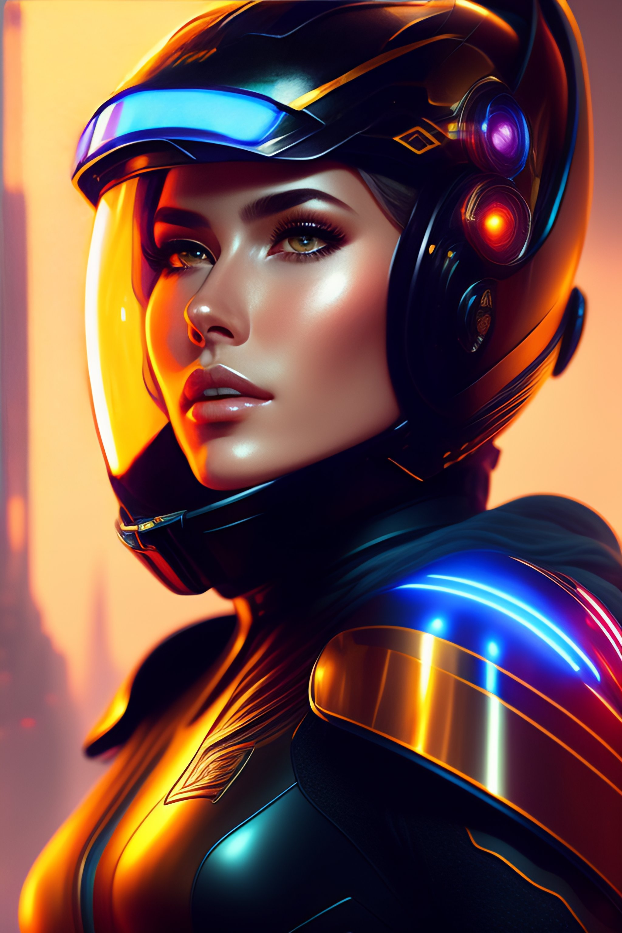 Lexica - Portrait of girl, super hero pose, sci - fi, jet pilot, tech ...