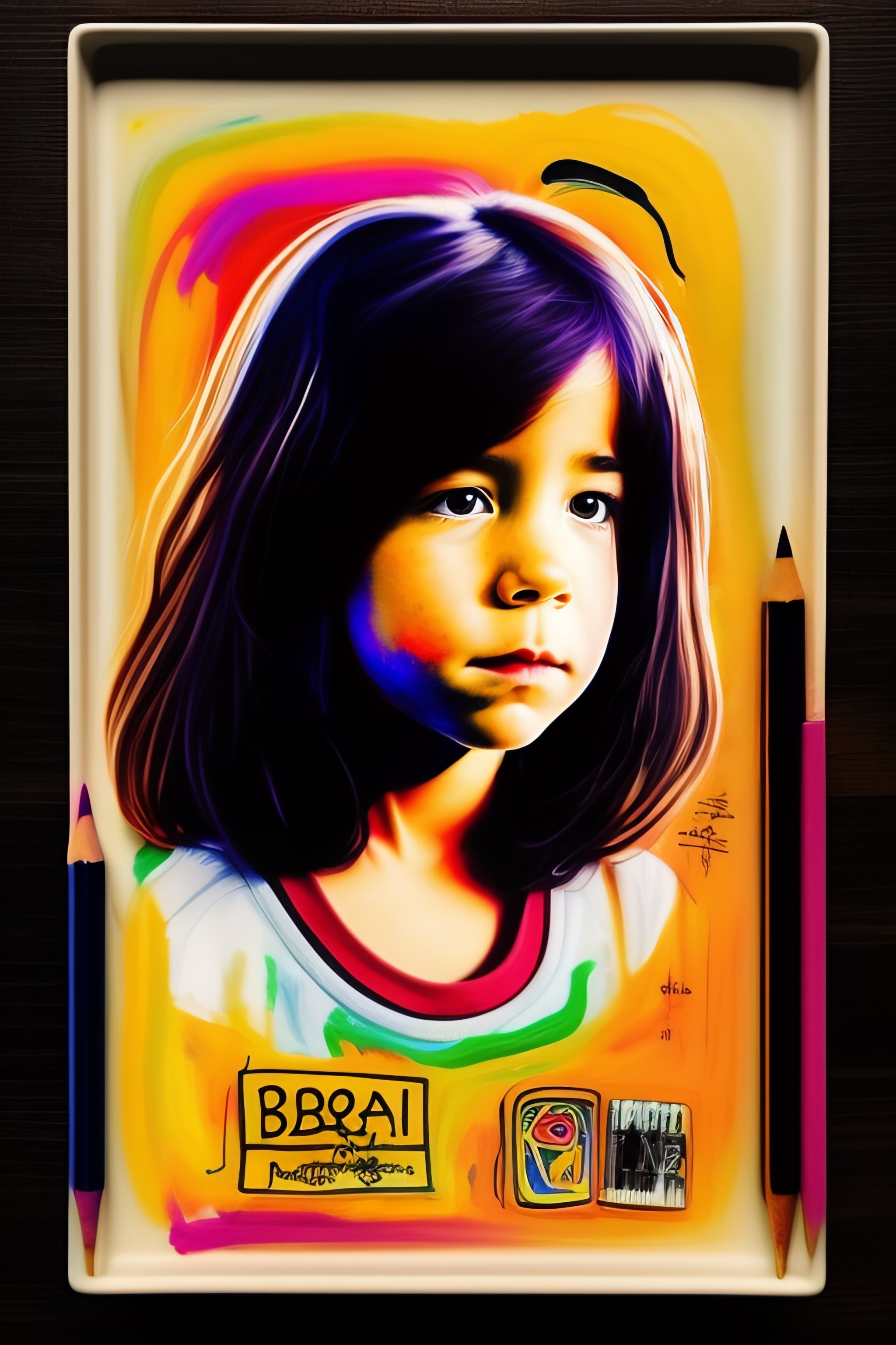 Lexica Draw a doodle of young Beth Gibbons in the style of a 4 year old using markers and basquiat