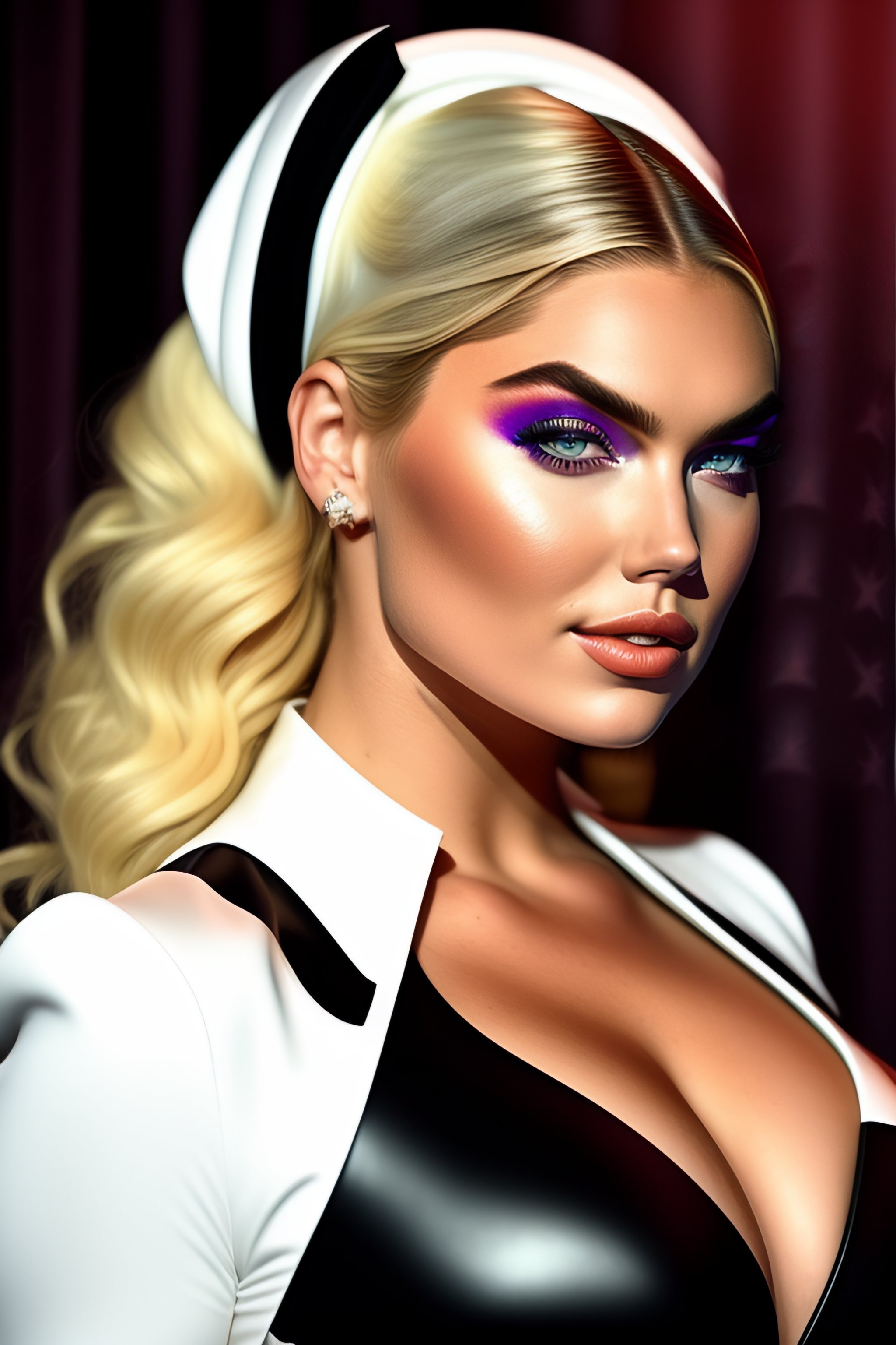 Lexica - Genetic combination of Kate Upton and Billie Eilish wearing a sexy maid  outfit