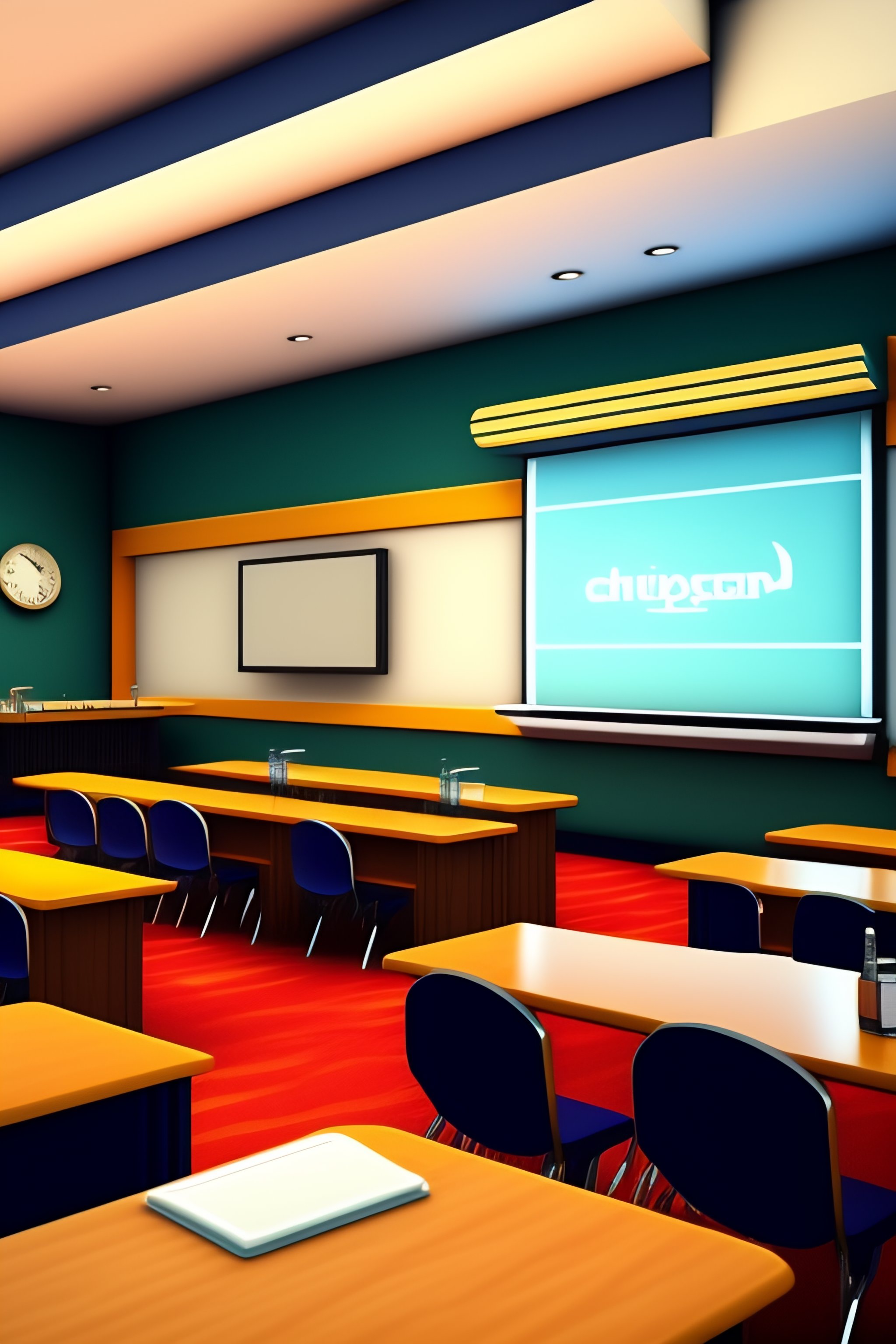 Lexica Simple Cartoonish Style University Classroom