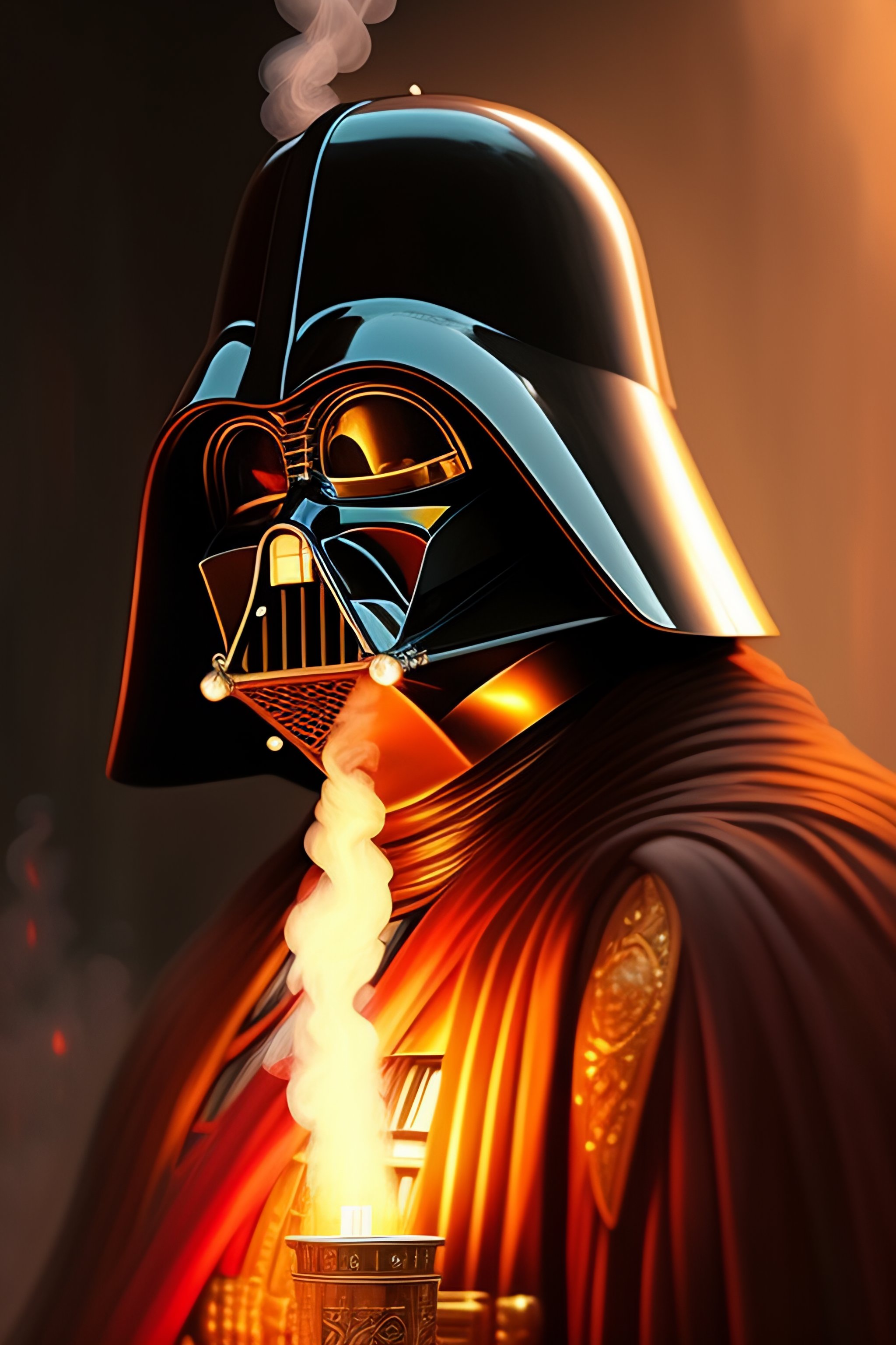 Lexica - Darth vader smoking a cigar, intricate, elegant, highly ...
