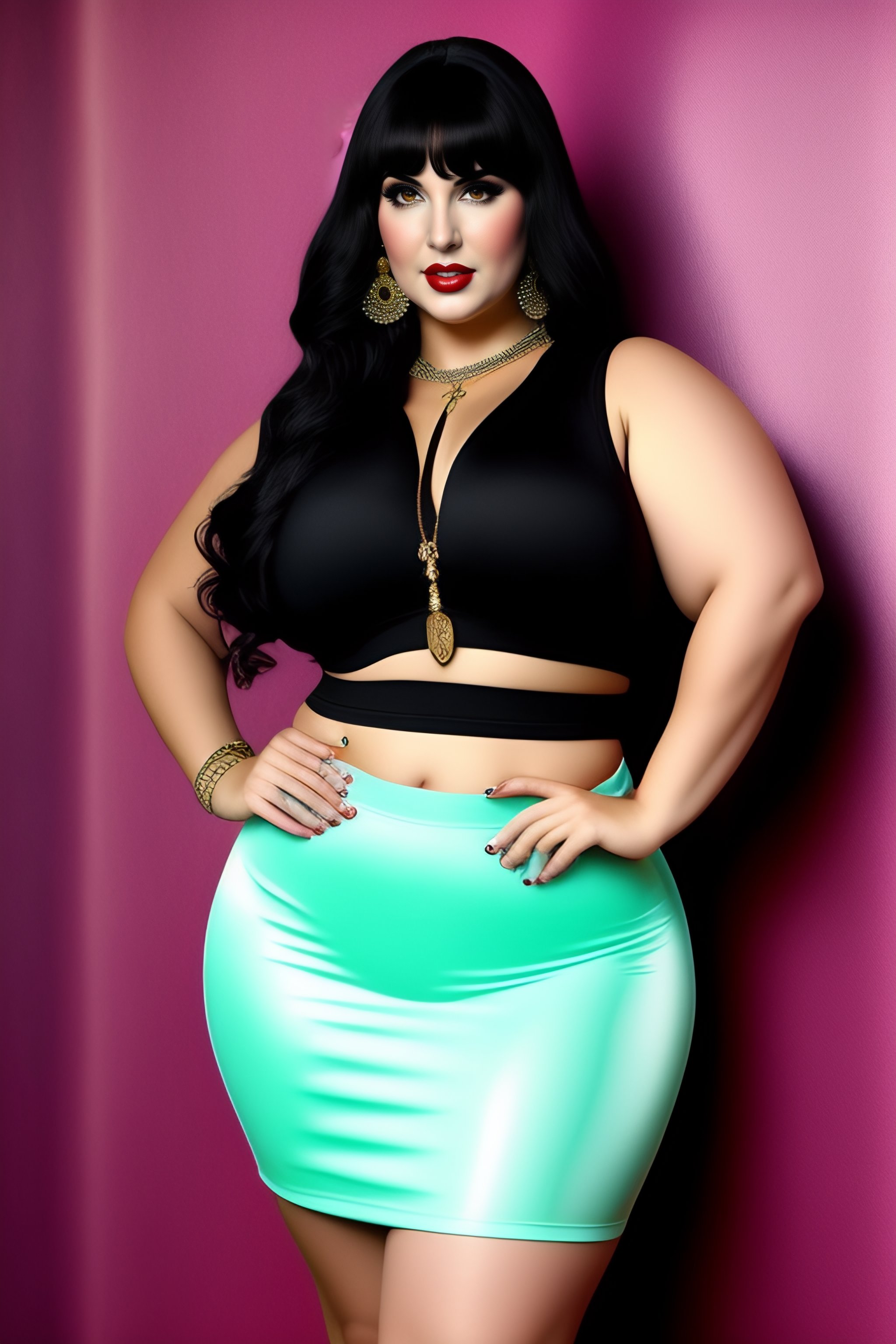 Lexica Bailey Jay Plus Size Mini Skirt Model