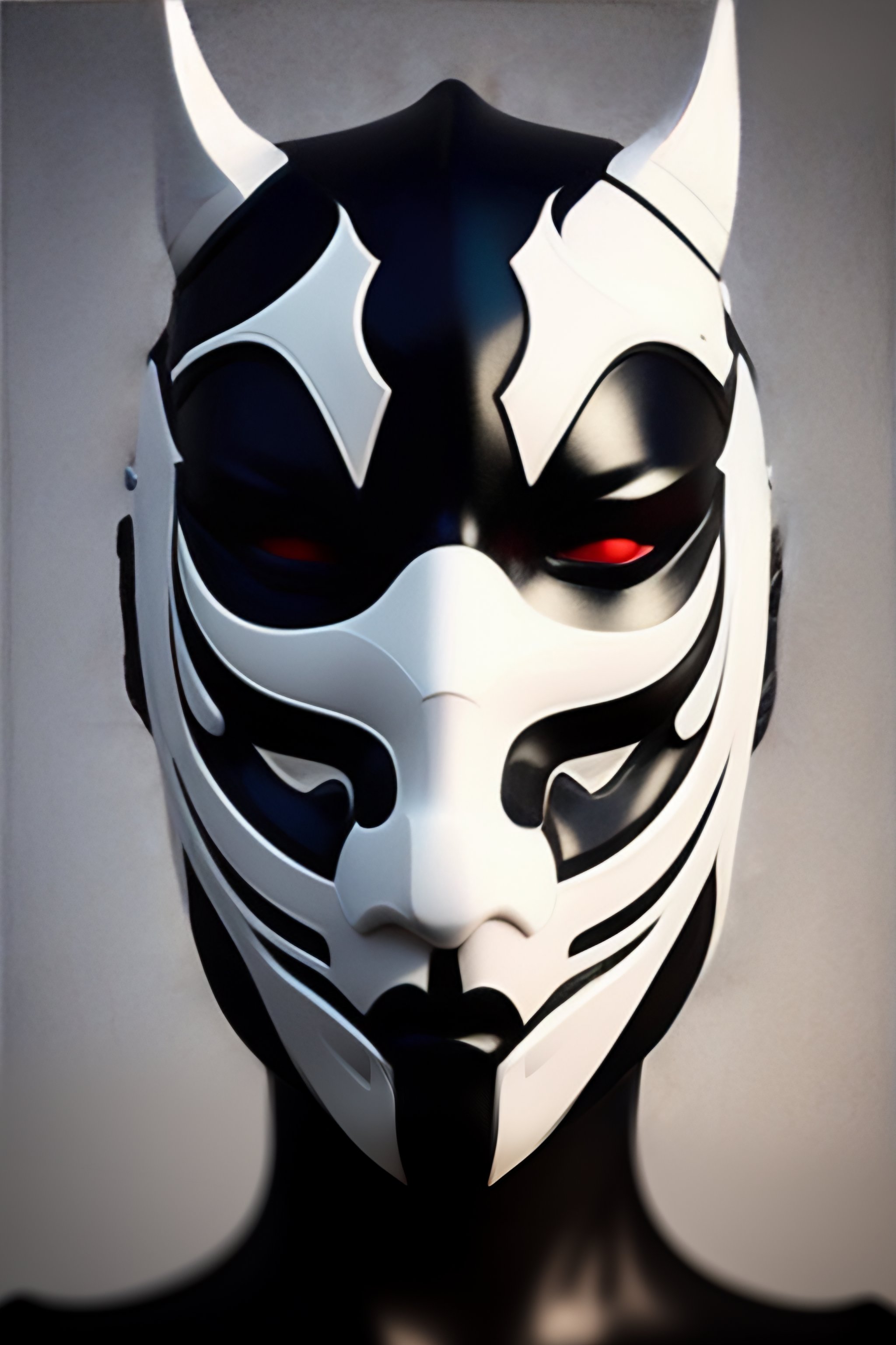 Lexica Only Oni Mask Cyberpunk White And Black 5301