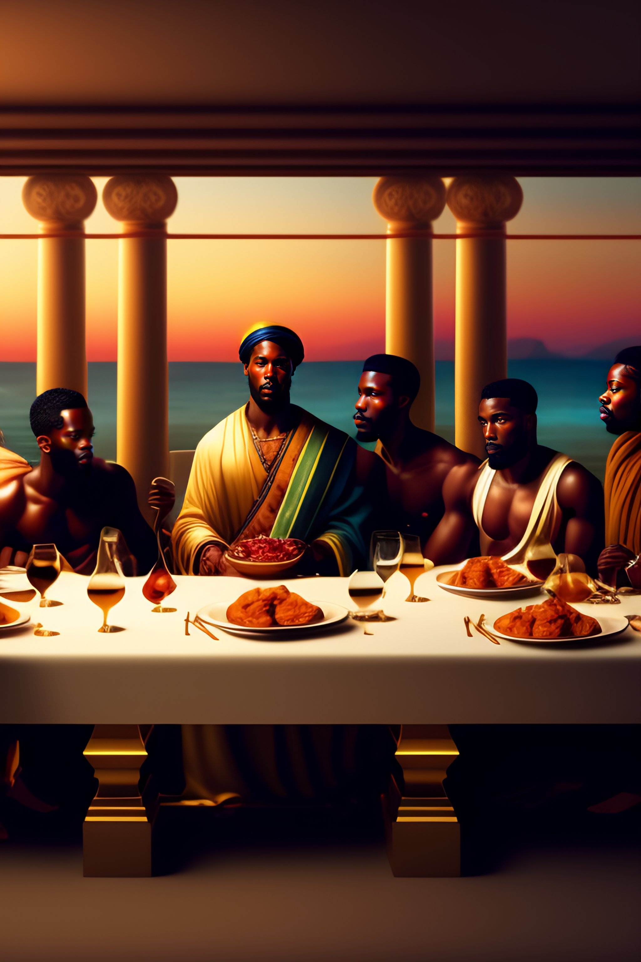 Lexica - Last supper brown skinned 12 disciples 4k