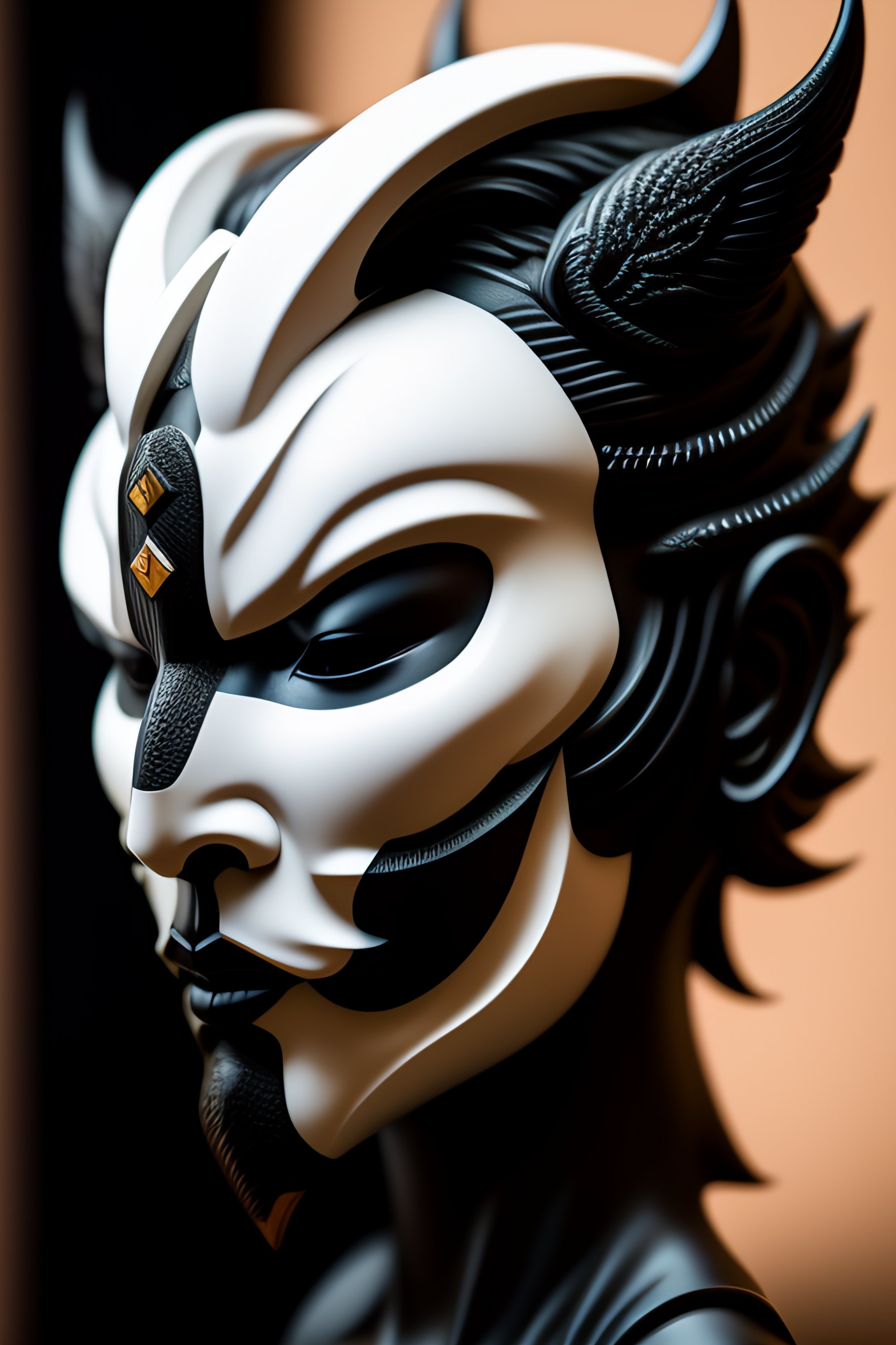 Lexica Only Oni Mask Cyberpunk White And Black 2dhighly Detailed Beautiful Organic Molding 4788