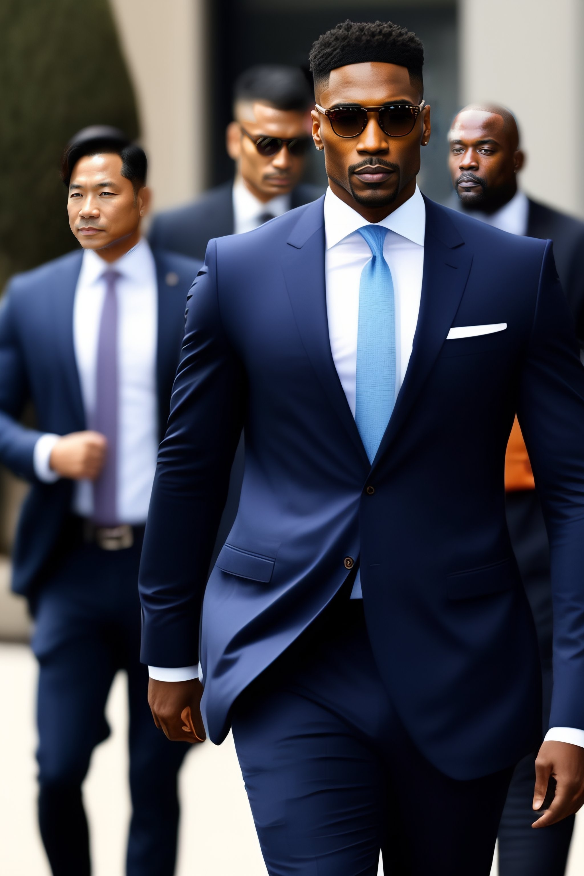 Lexica - A CEO stepping out of his car into his company's building with ...