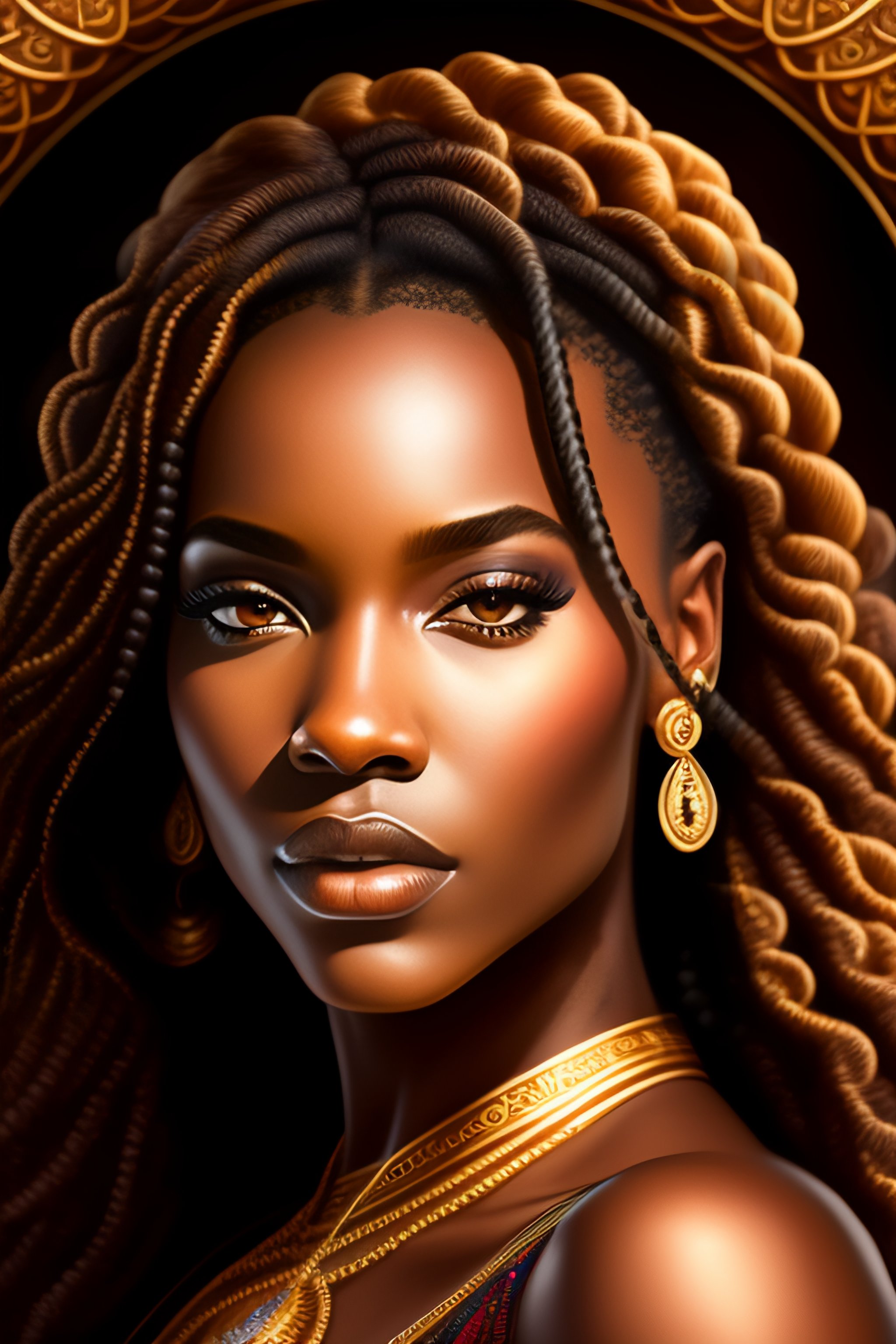 Lexica - Portrait of ::::: black cupid with beautiful braids, centered ...