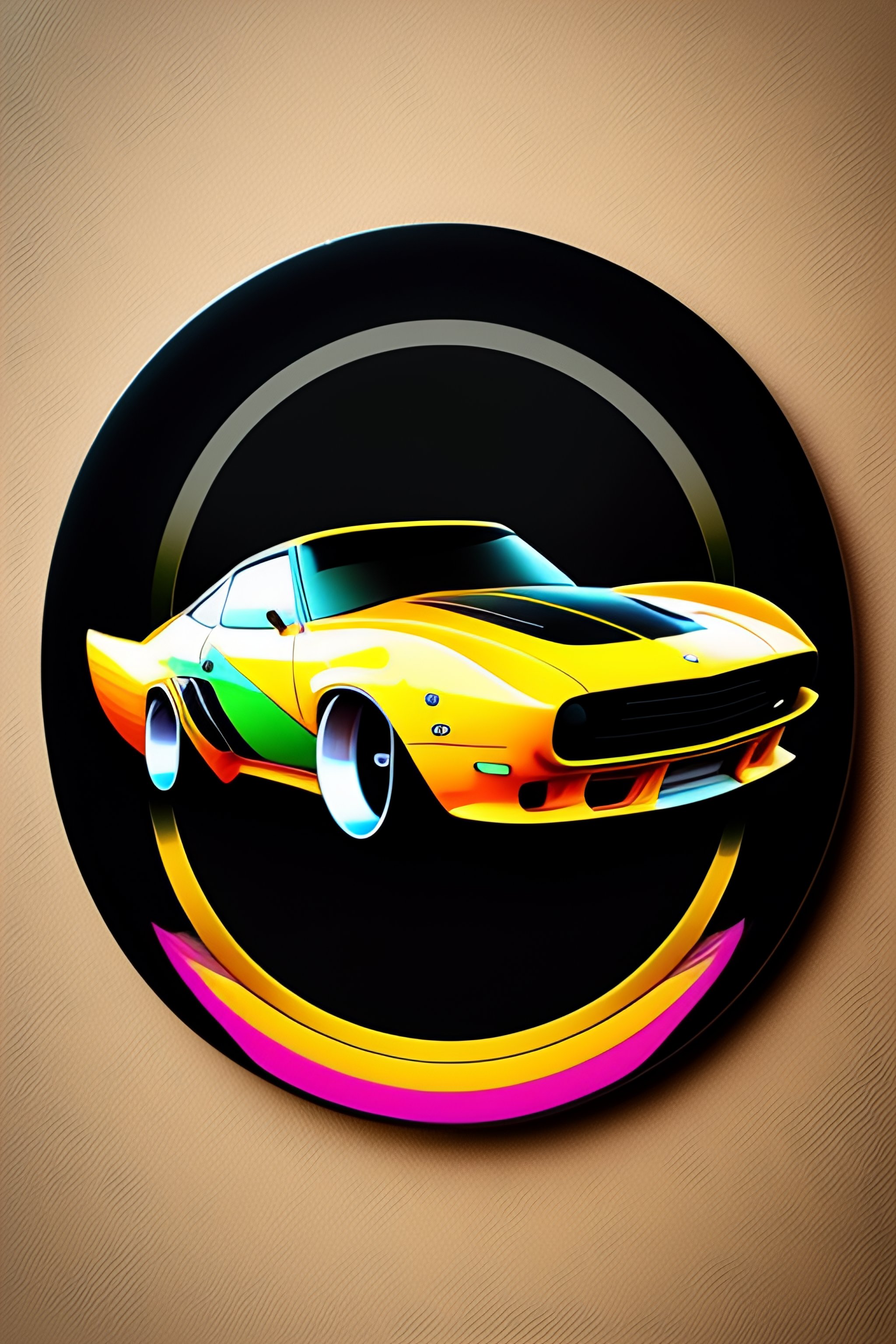 Lexica - Cartoon JDM car , sticker, initial d anime style, solid background  color