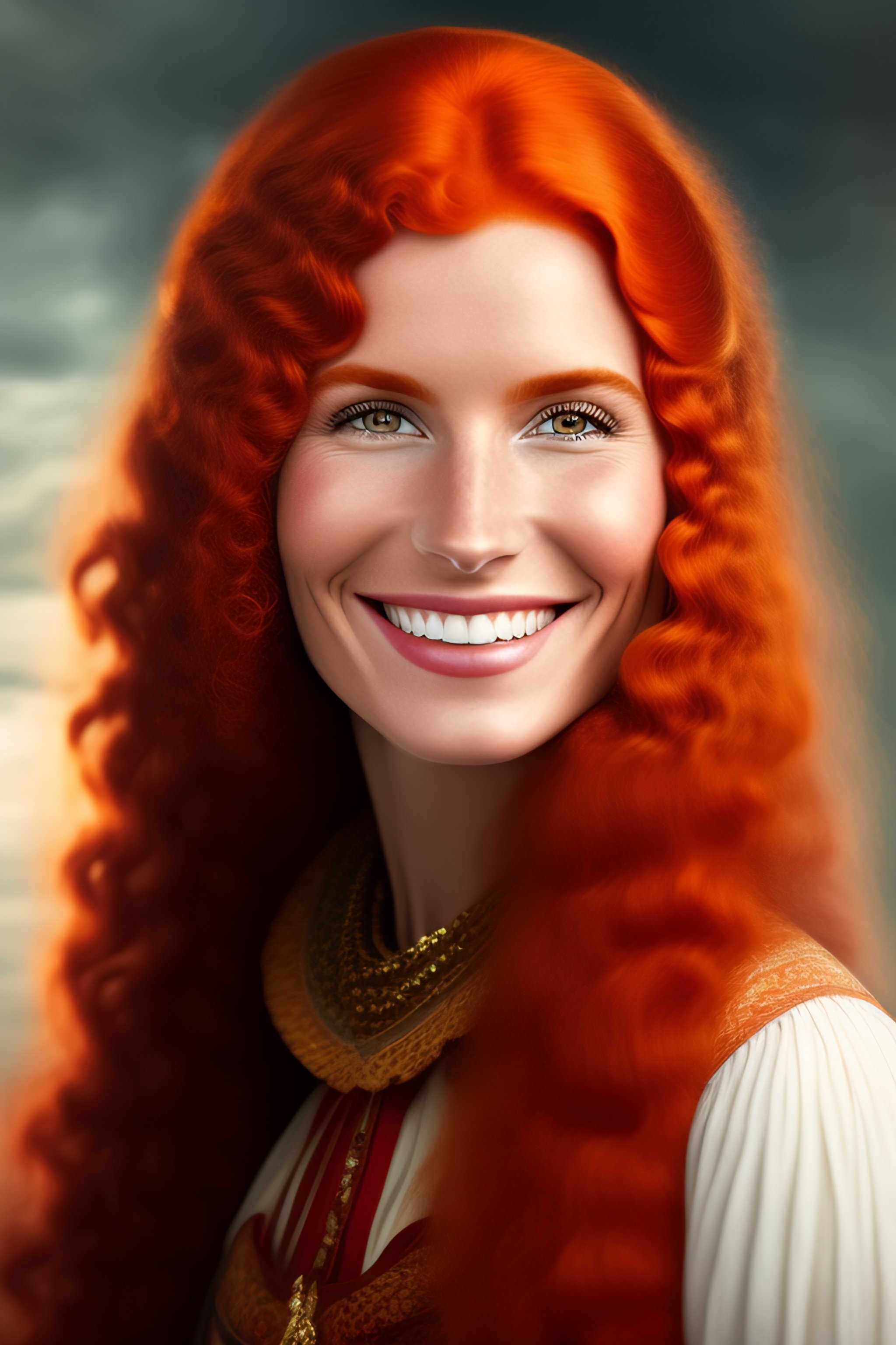 Lexica - Fantasy portrait of a red hair woman, poor peasant woman, big ...