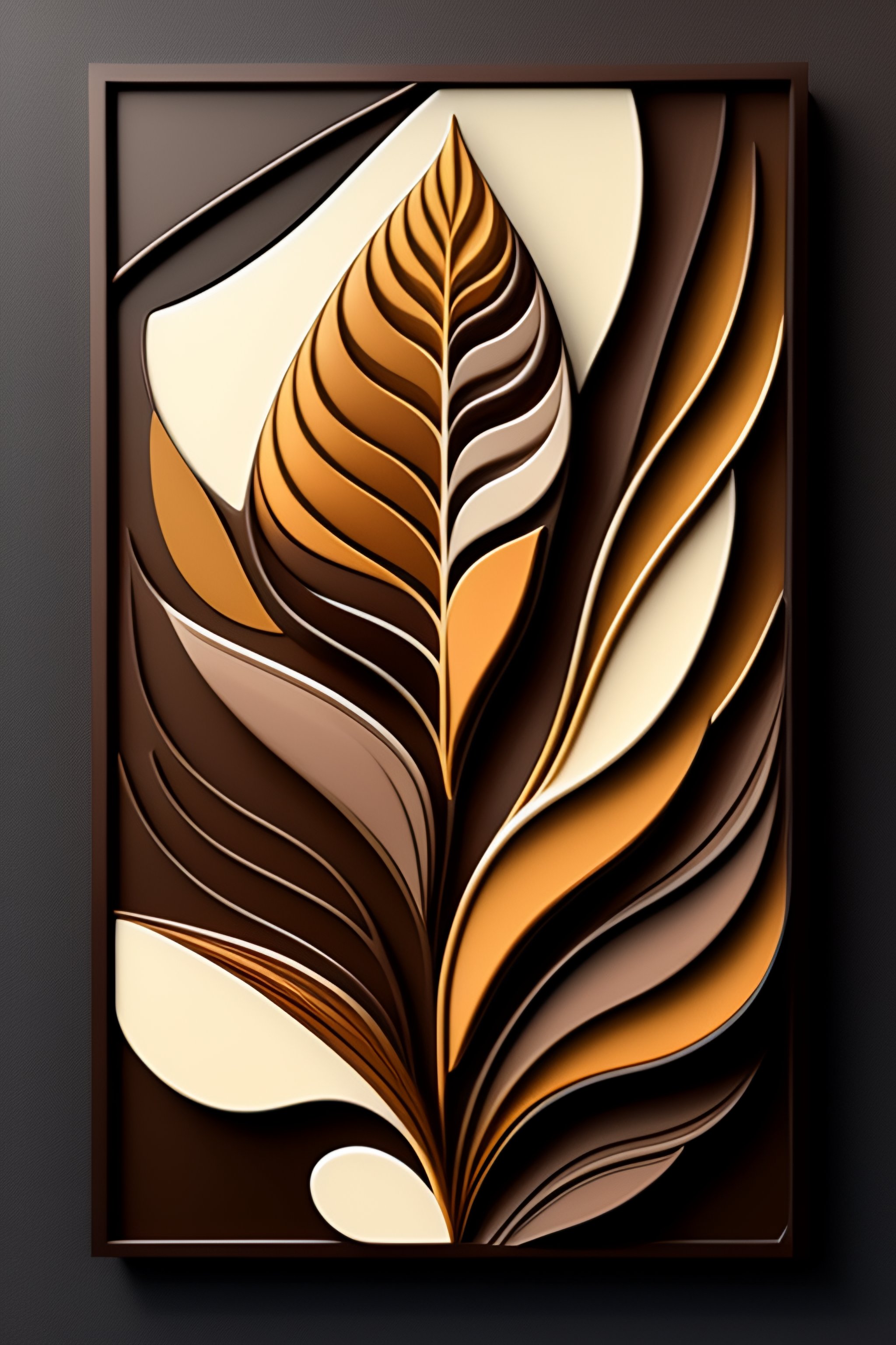 Lexica - Boho Abstract Leaf Art, Geometric Neutral Brown Beige 2d 4k