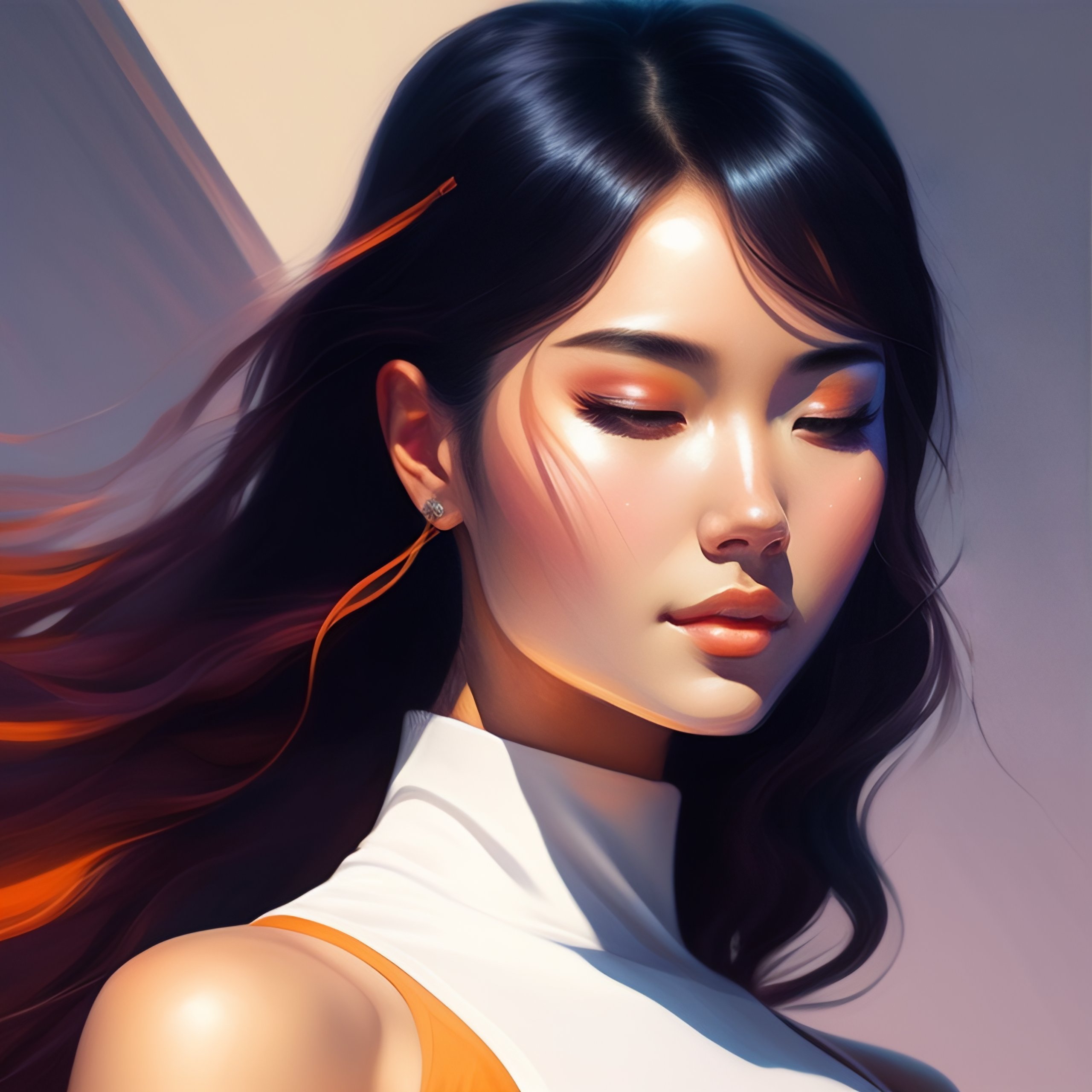 Lexica Elegant girl in yoga outfit, Inverted poses yoga, close eyes