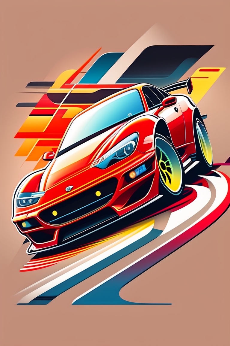 Lexica - A dynamic and action-packed cartoon illustration of a race car ...