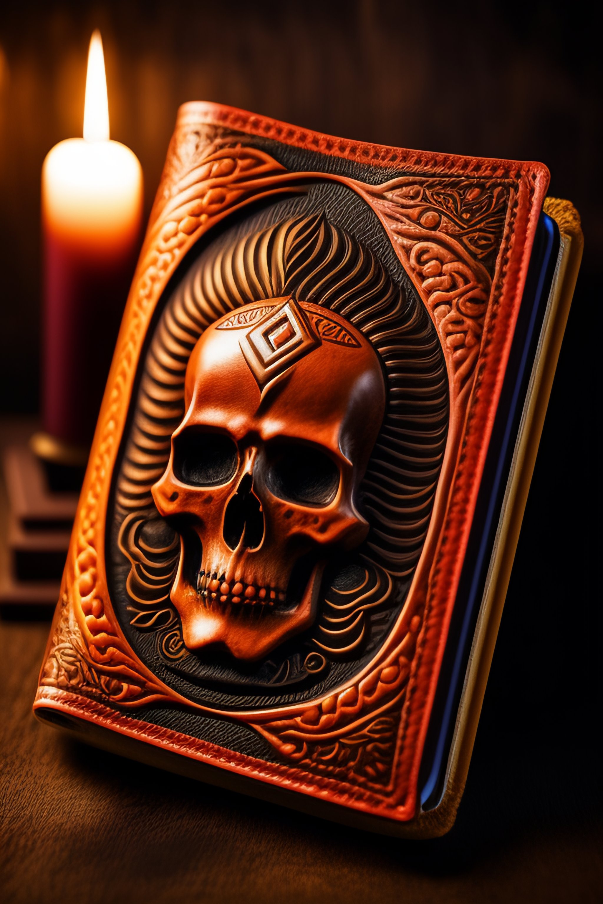 Lexica - Book cover, book of the dead, leather, scary, evil