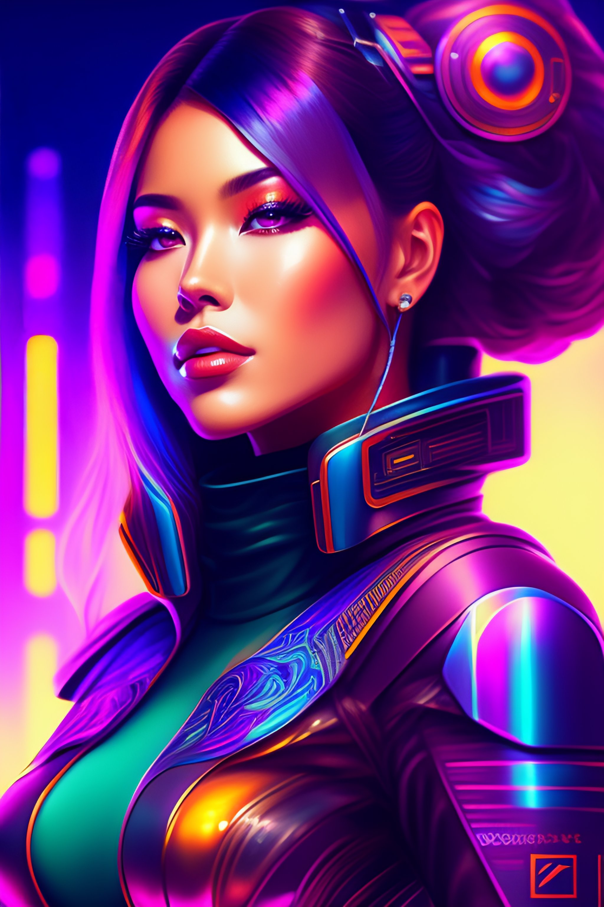 Lexica - Beautiful female android wearing netrunner clothing, cyberpunk ...