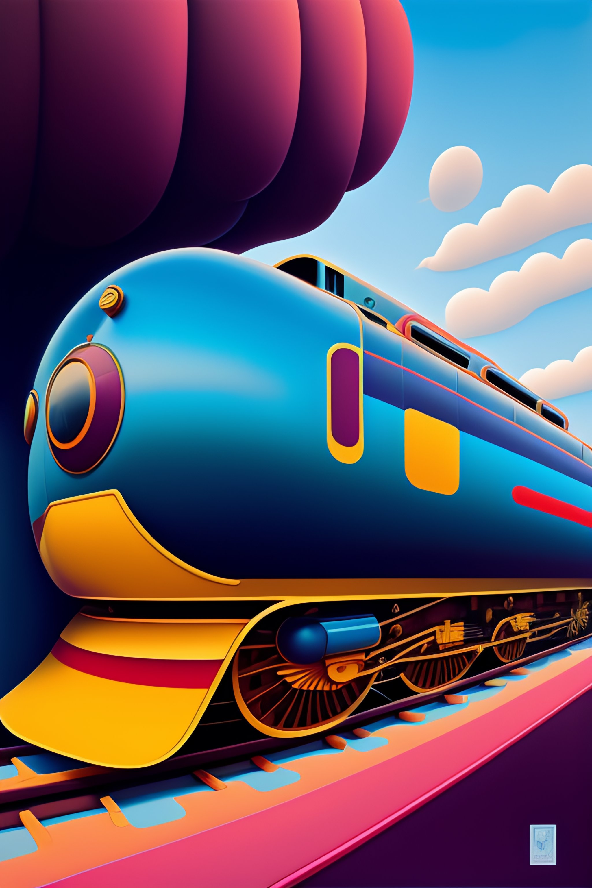 Lexica - Big abstract train in the style of kaws by james jean and ...