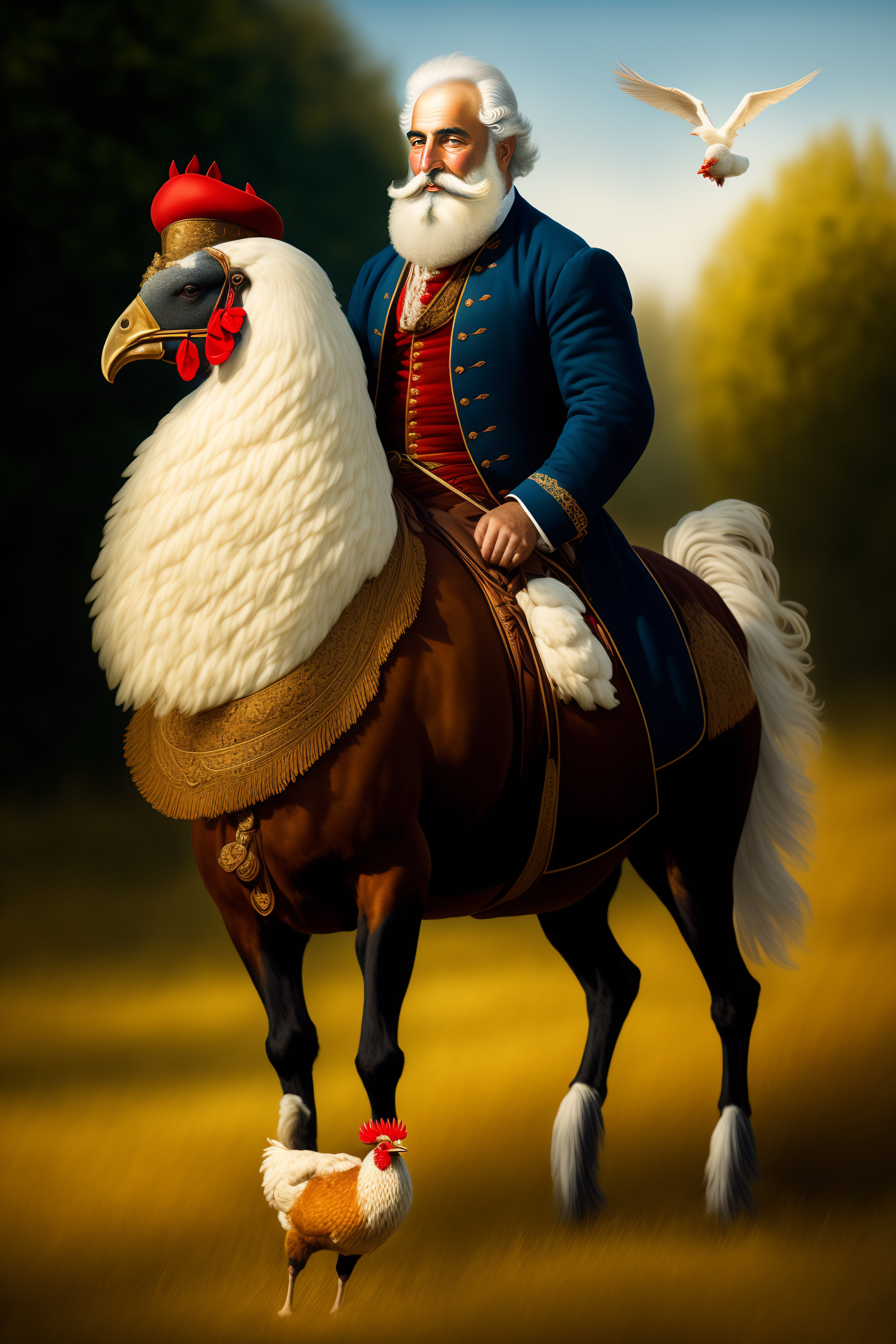 Lexica - 18th century style Jewish man with a white beard riding a ...