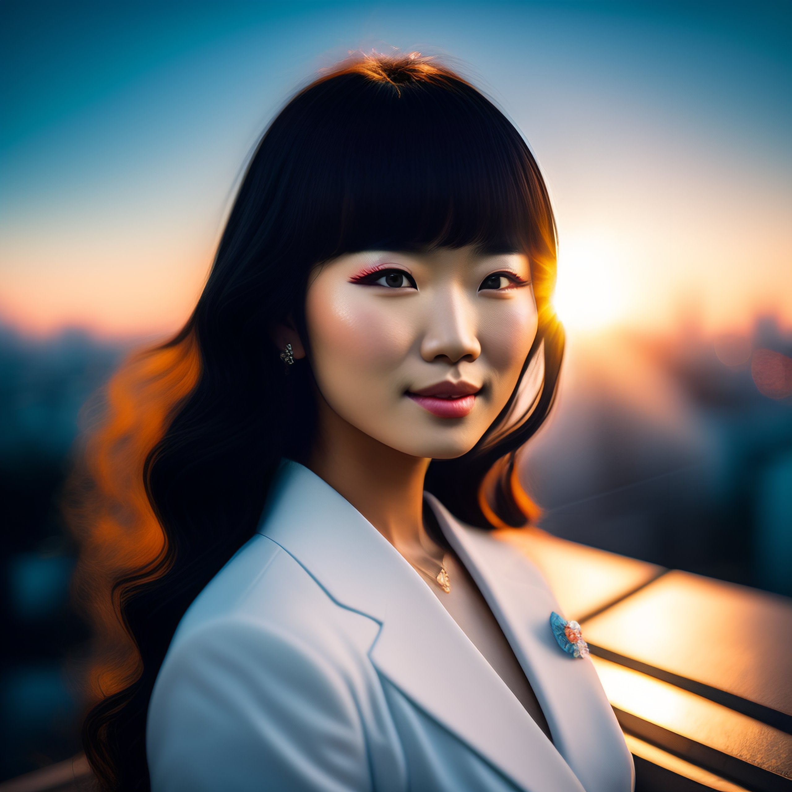 Lexica - A filmlike Photograph of a Japanese idol girl posing on a ...